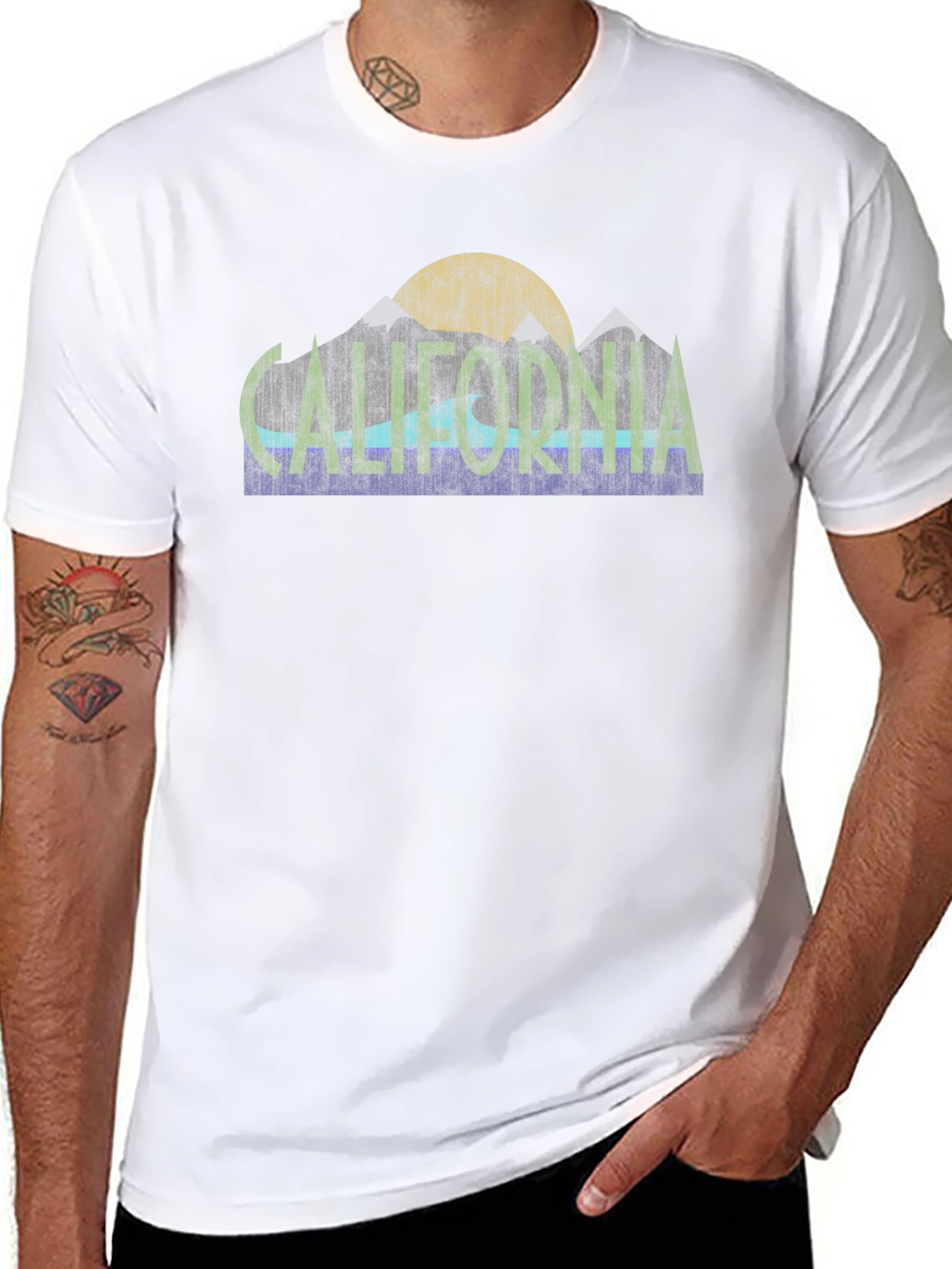 California Graphic Tee - Retro Mountain Design