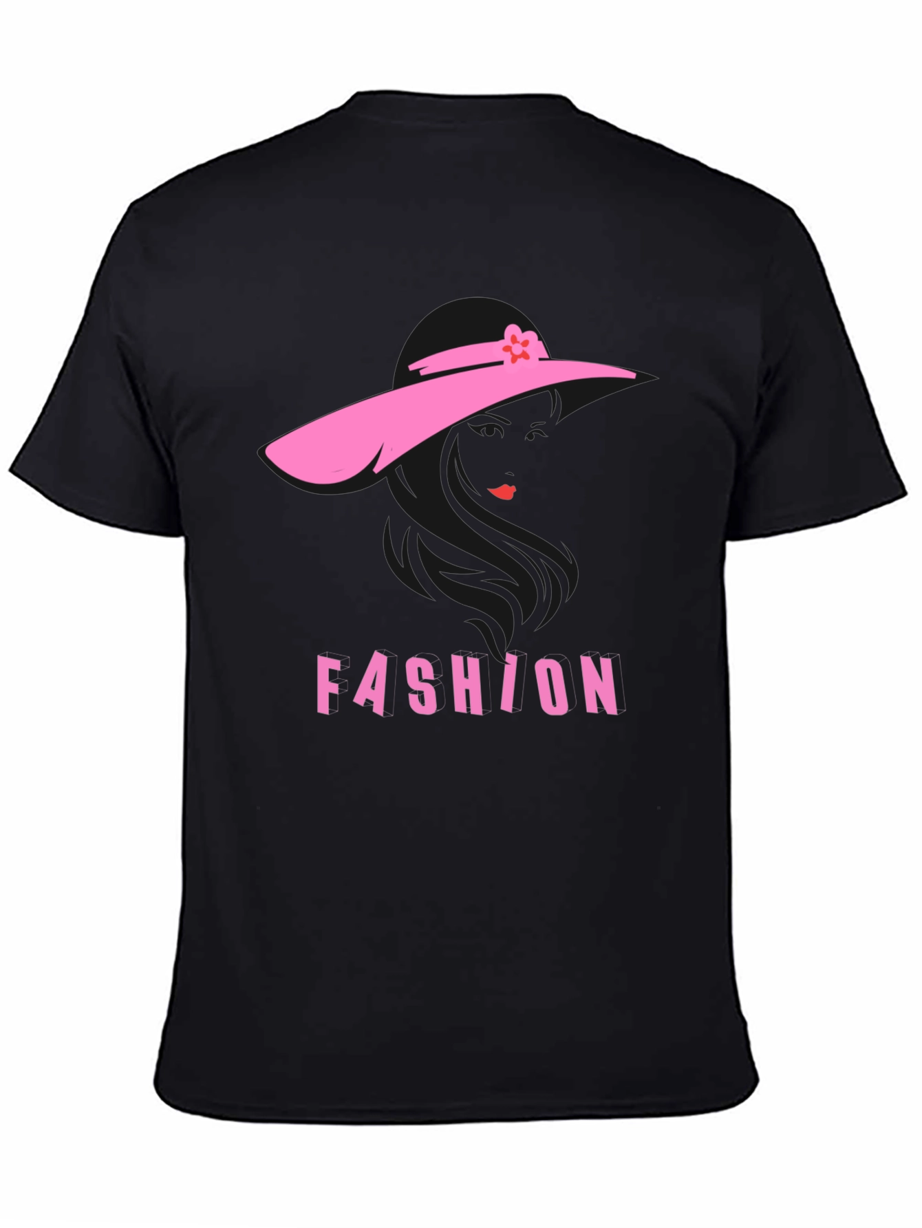 Stylish Fashion T-Shirt - Pink Silhouette Design
