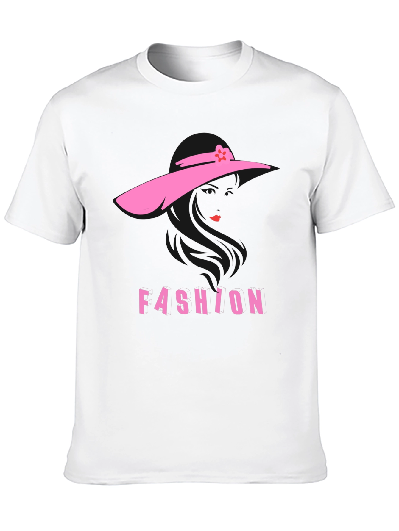 Stylish Fashion T-Shirt - Pink Silhouette Design