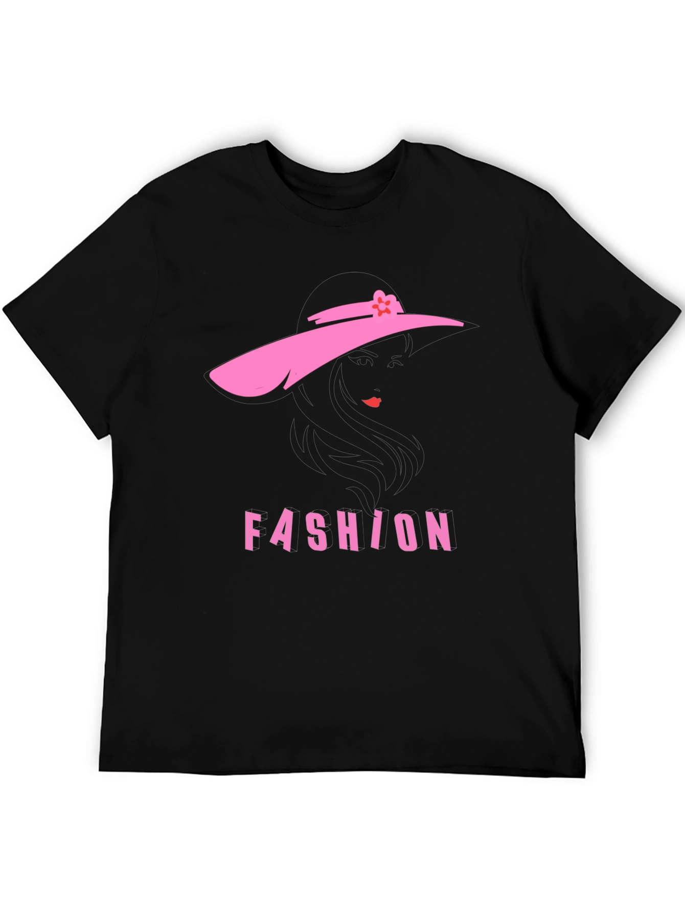 Stylish Fashion T-Shirt - Pink Silhouette Design