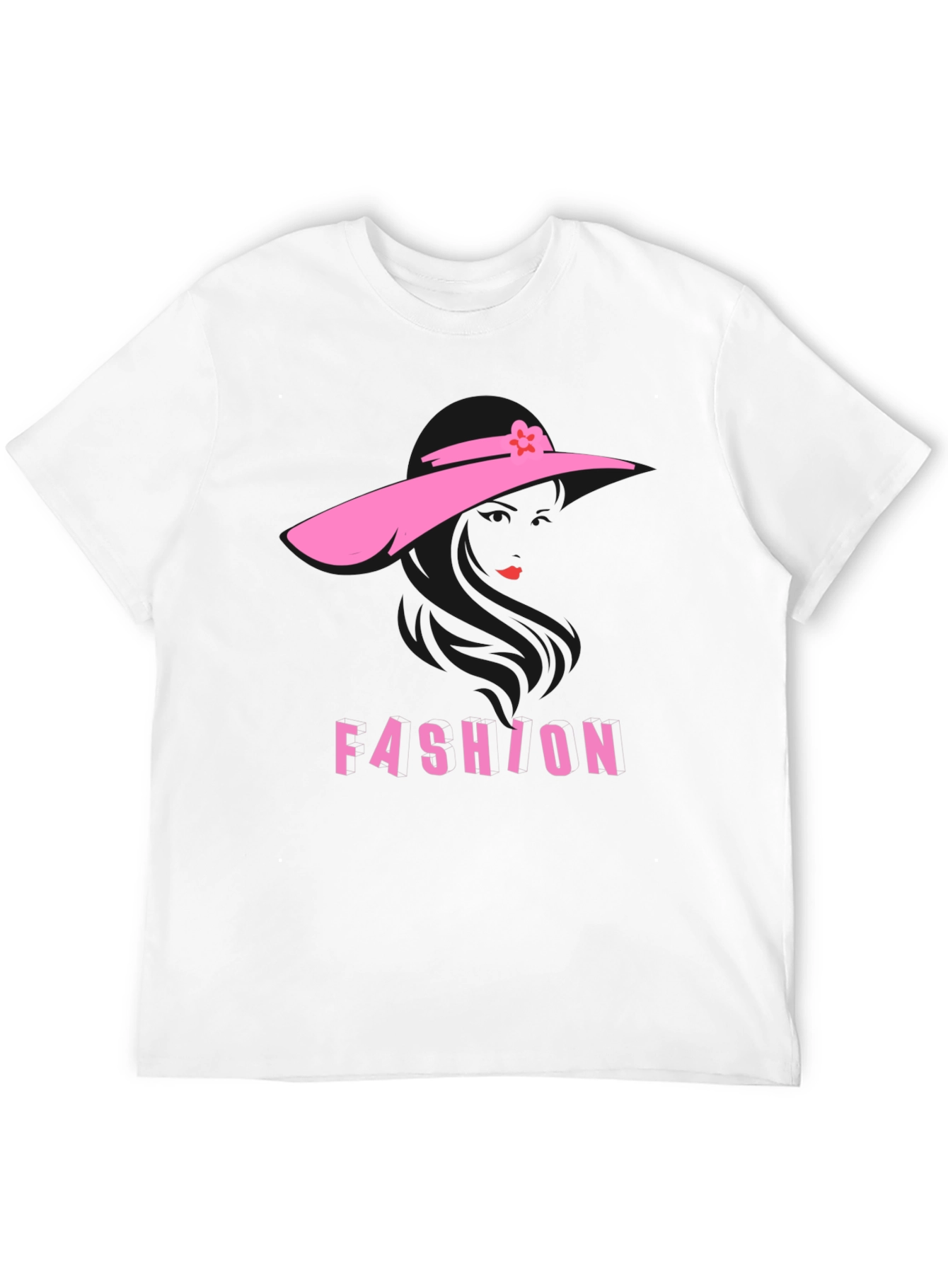 Stylish Fashion T-Shirt - Pink Silhouette Design
