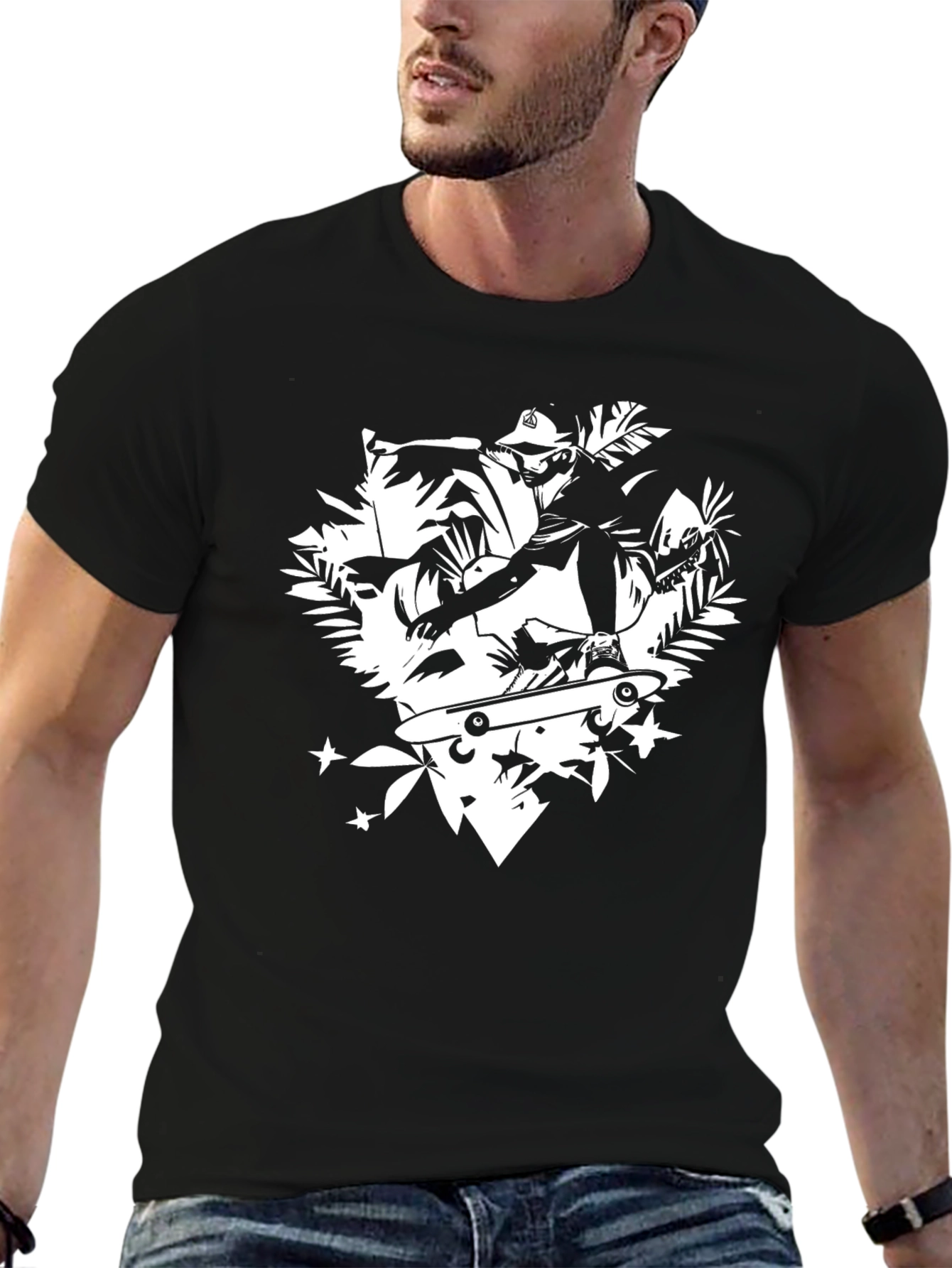 Skateboarding Silhouette Graphic Tee