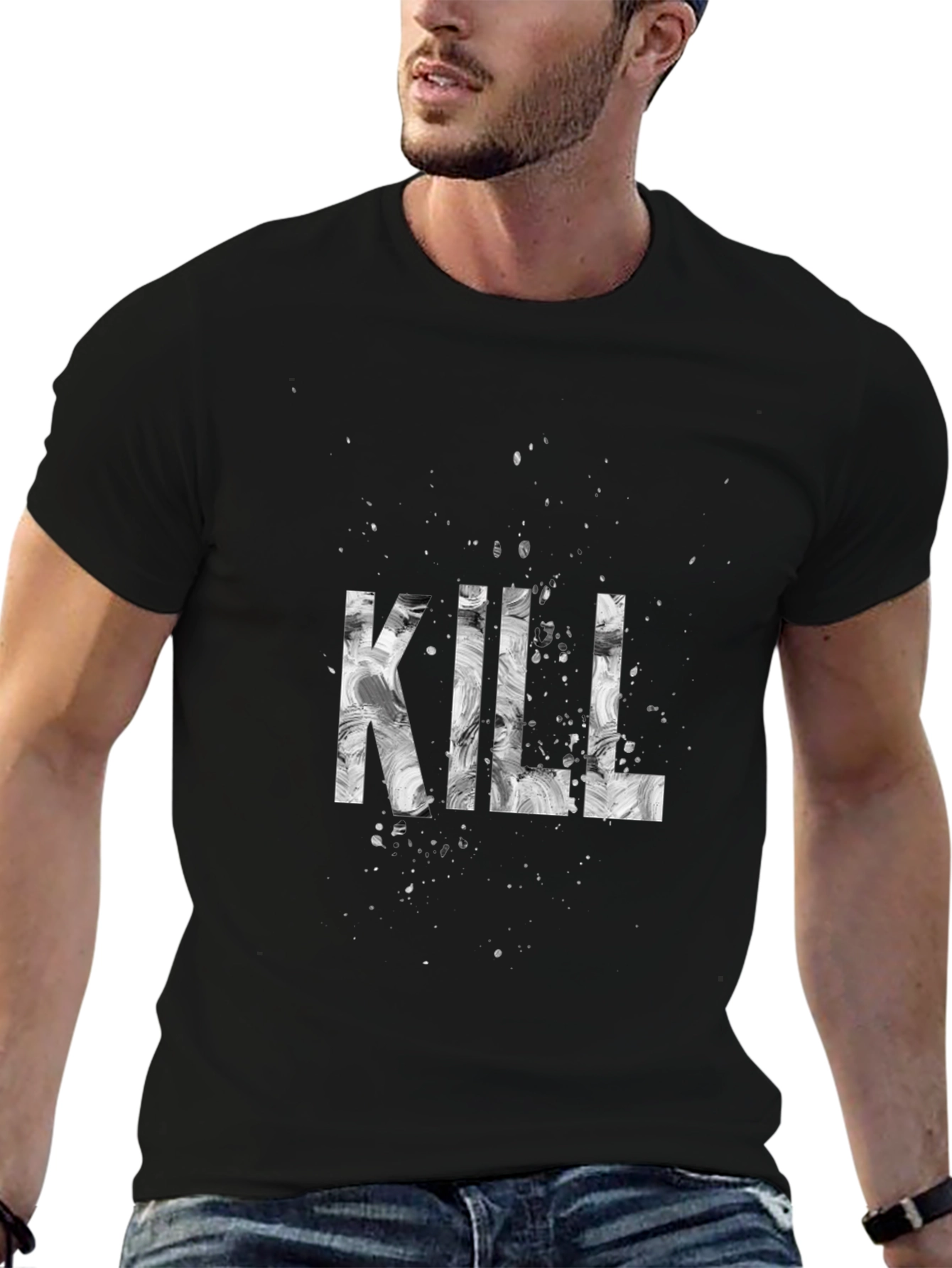 Edgy KILL Graphic Print Tee