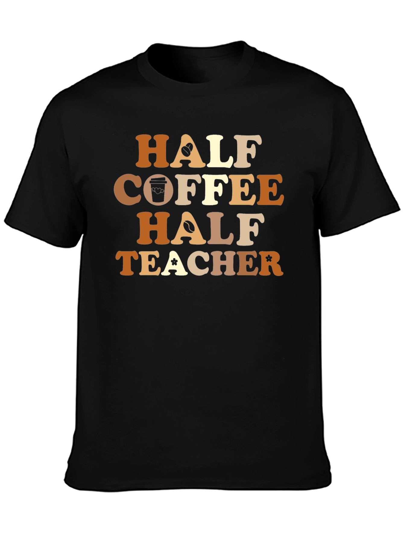 Half Coffee Half Teacher Graphic Tee