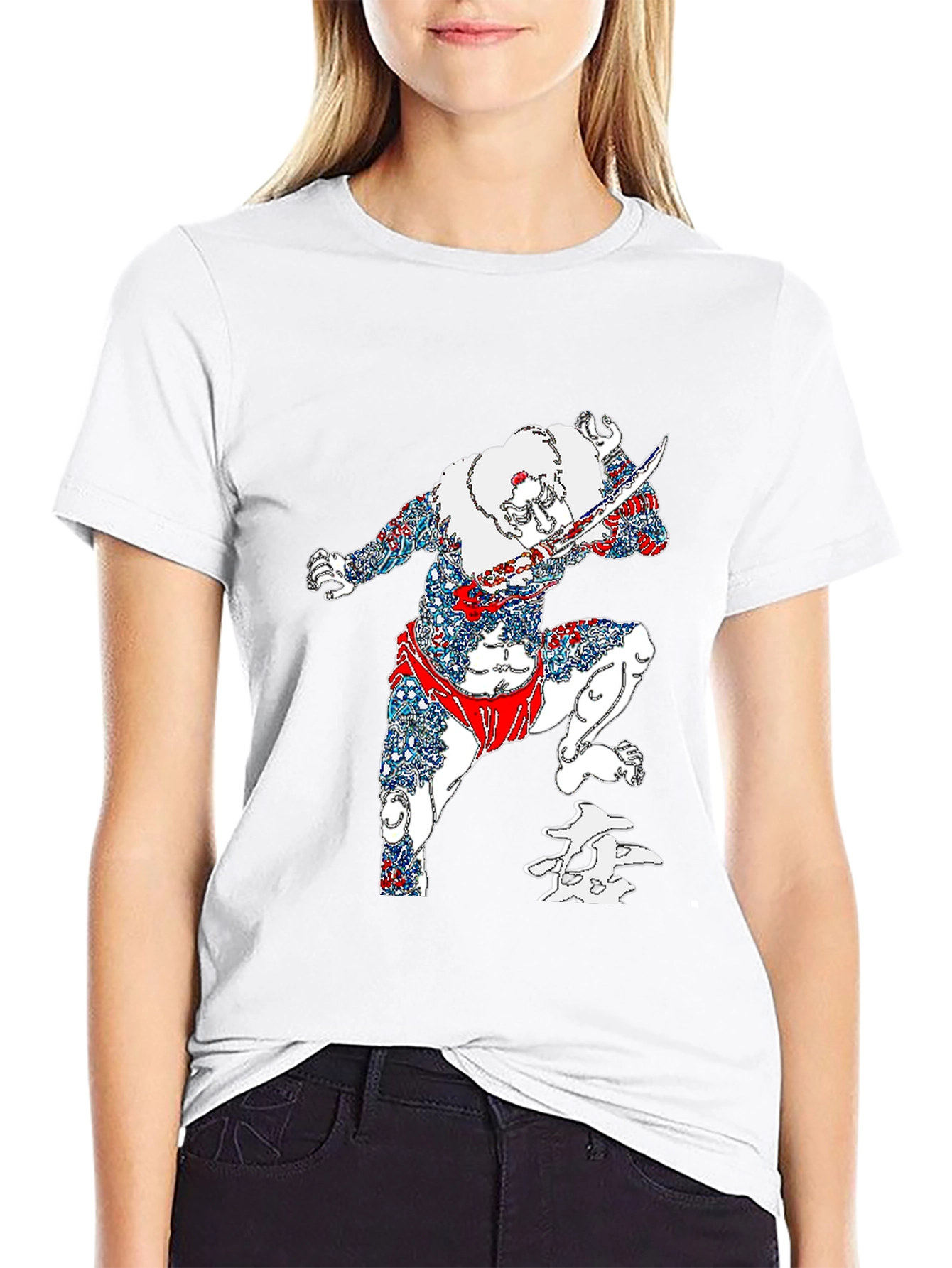 Warrior Graphic Print Black T-Shirt