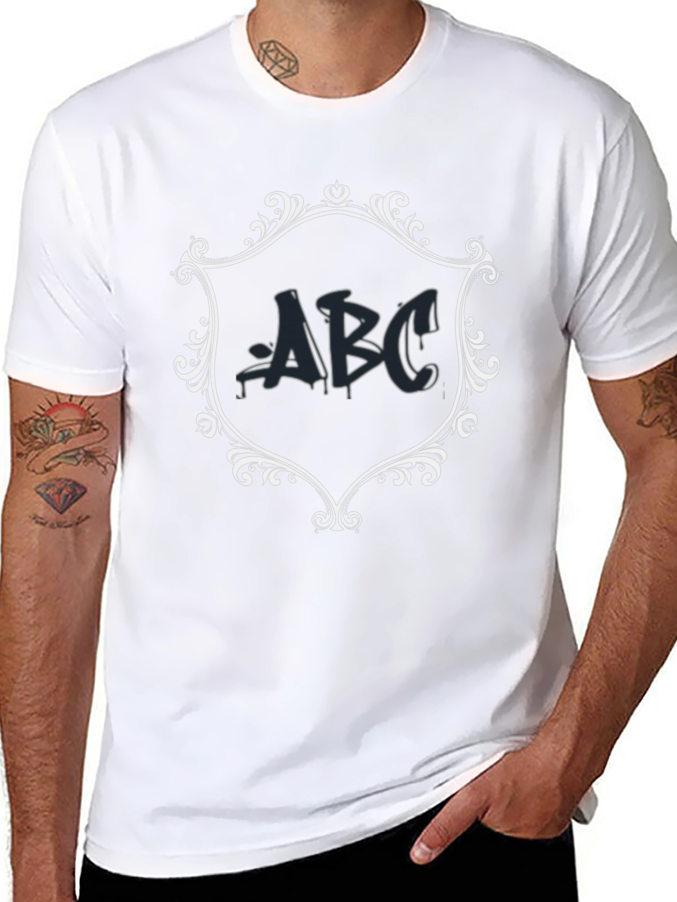 ABC Graphic Tee - Mens Black Casual T-Shirt