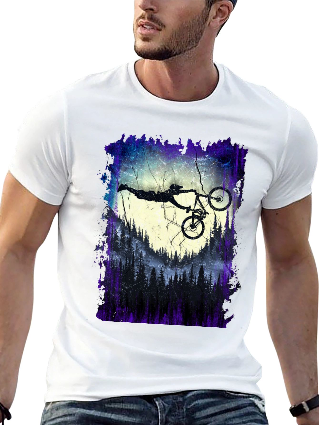 Mountain Biker Silhouette Graphic Tee