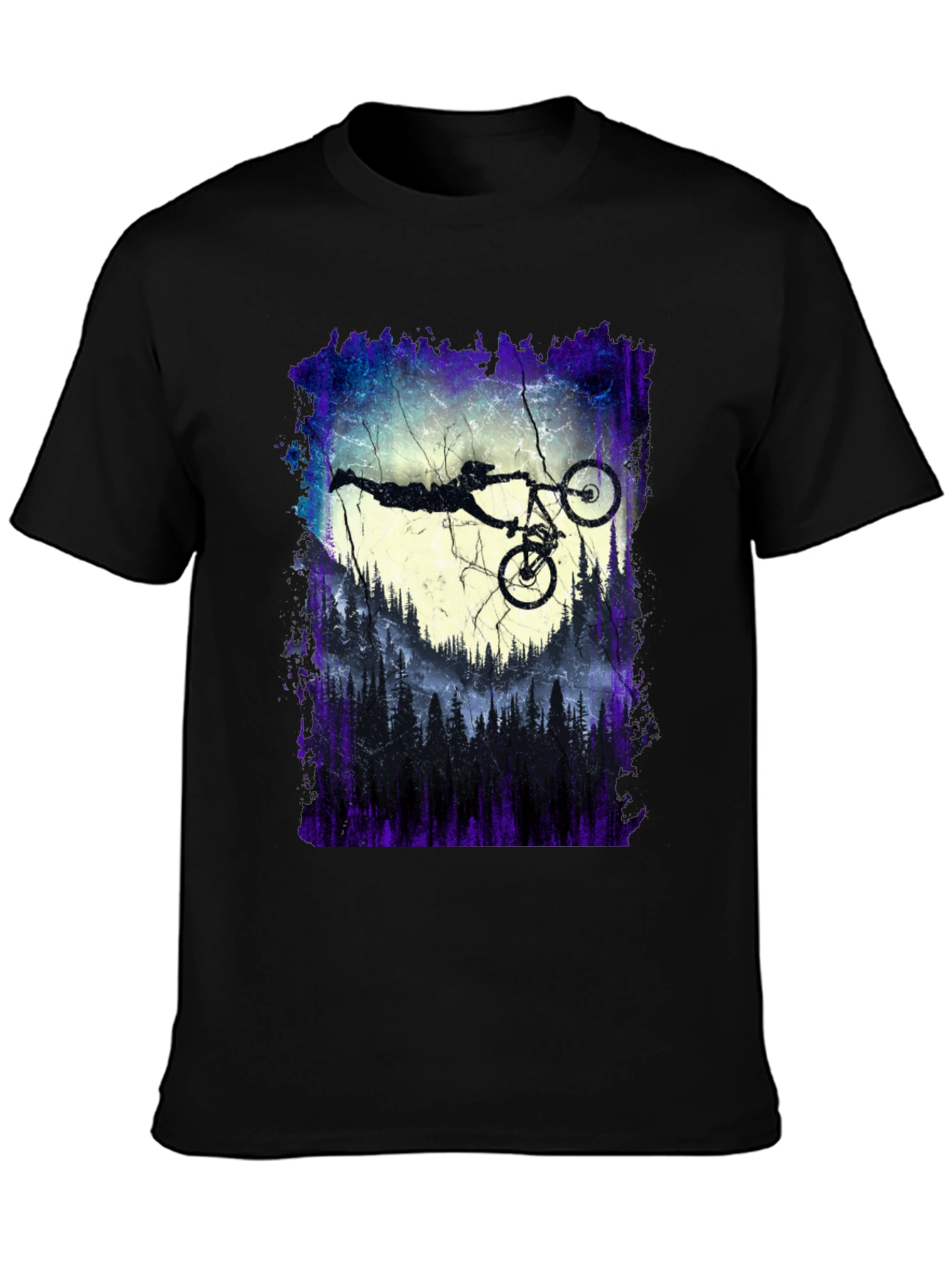 Mountain Biker Silhouette Graphic Tee