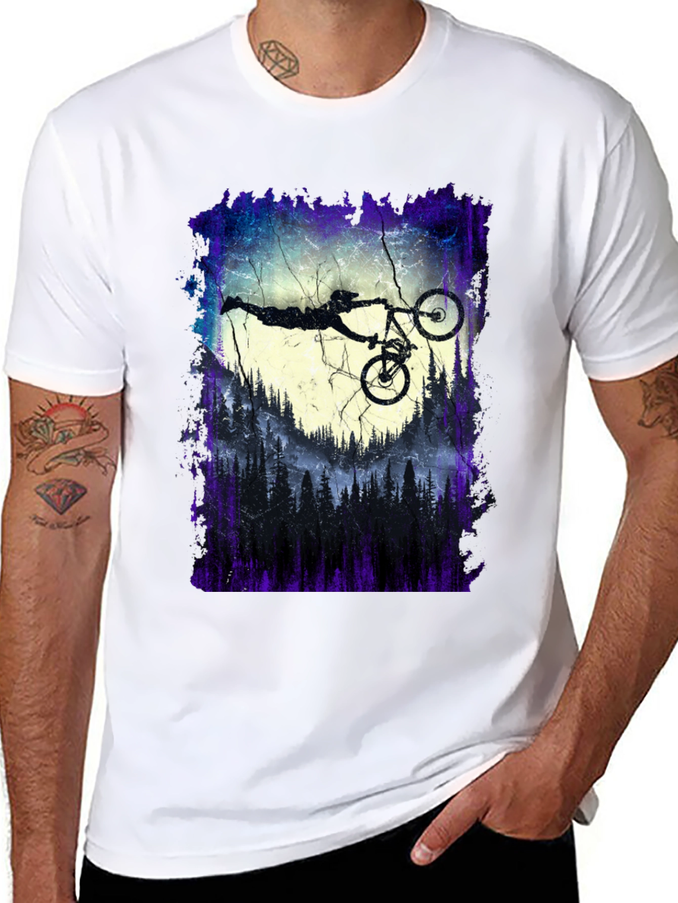 Mountain Biker Silhouette Graphic Tee