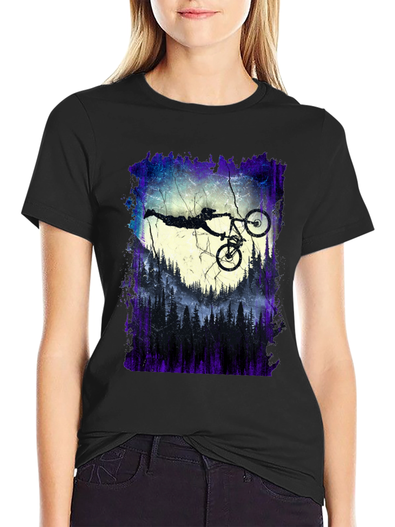 Mountain Biker Silhouette Graphic Tee