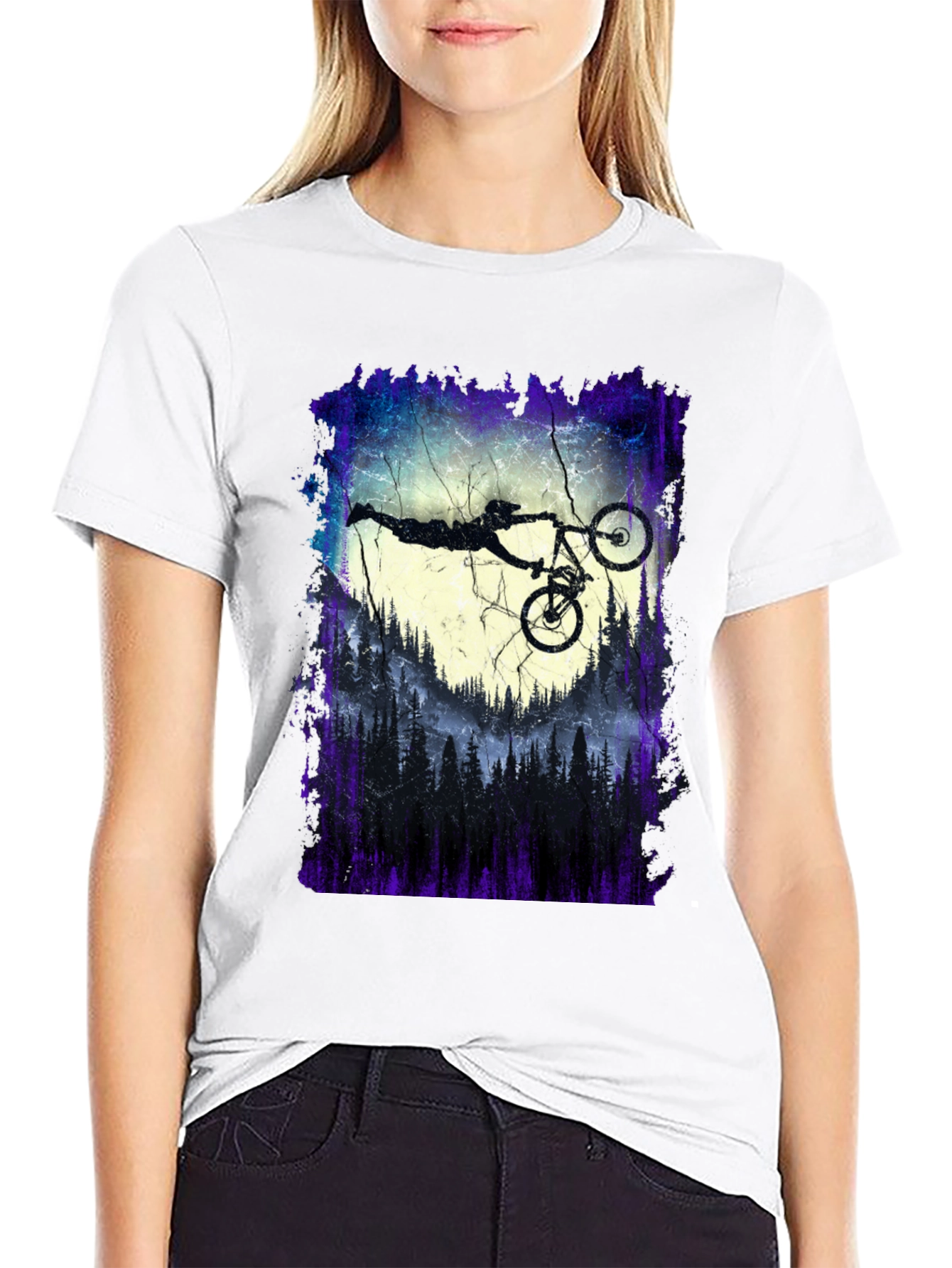 Mountain Biker Silhouette Graphic Tee