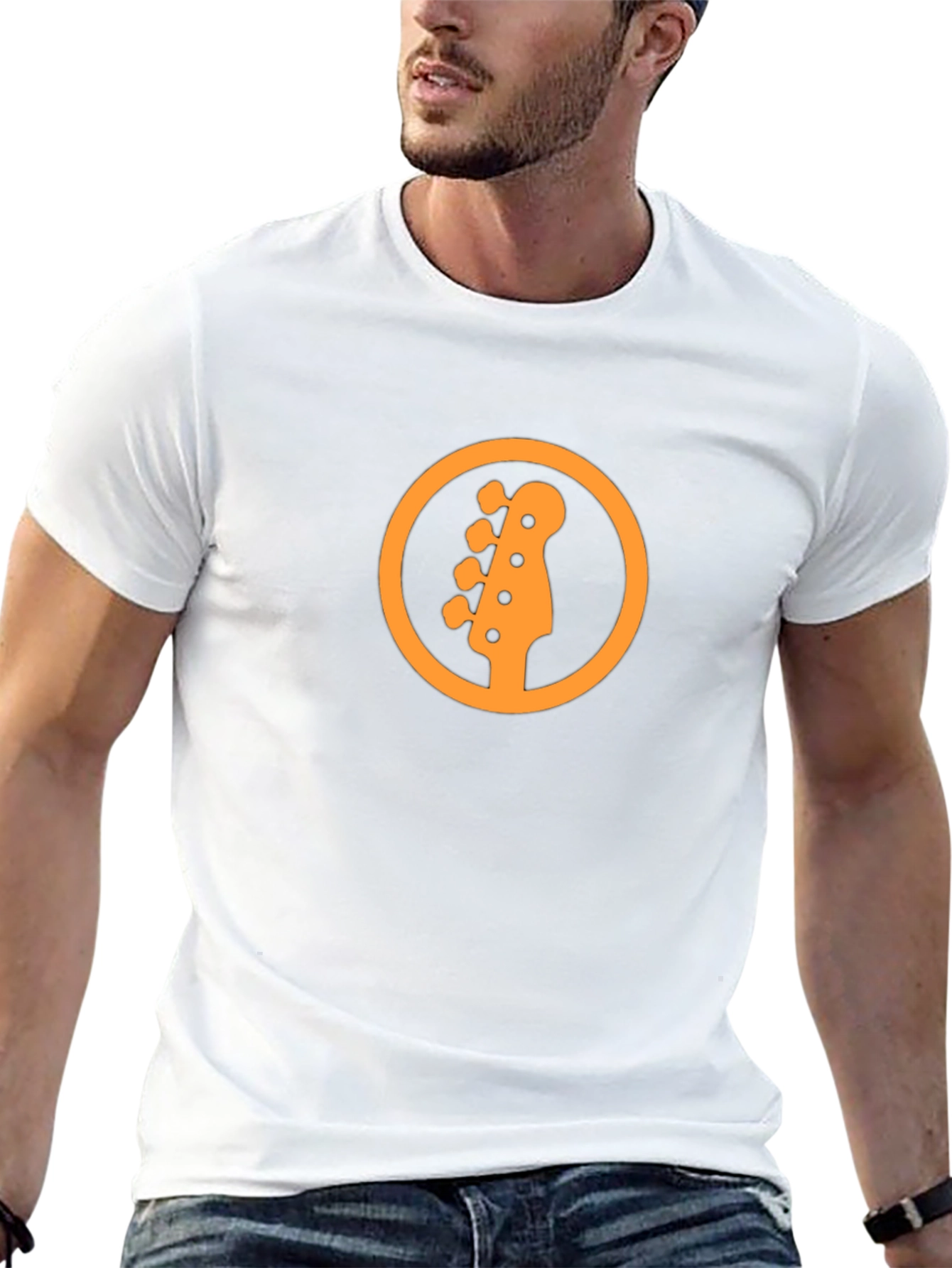 Bass Guitar Headstock Graphic Tee - Black