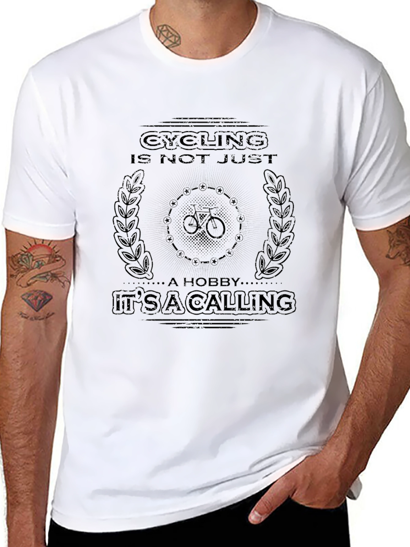 Cycling is a Calling Black Graphic Tee