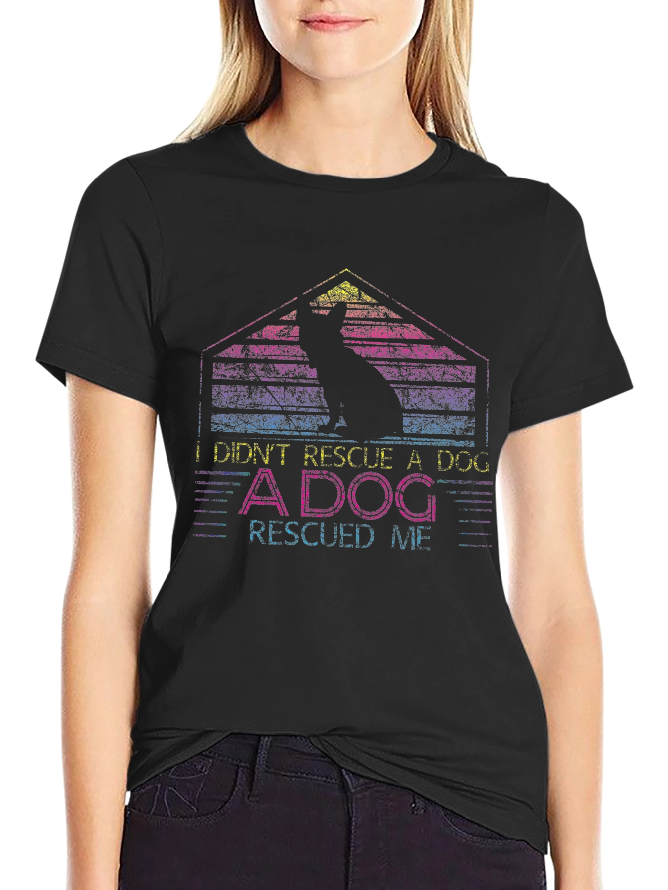 Dog Rescue Graphic Tee - Black Unisex T-Shirt