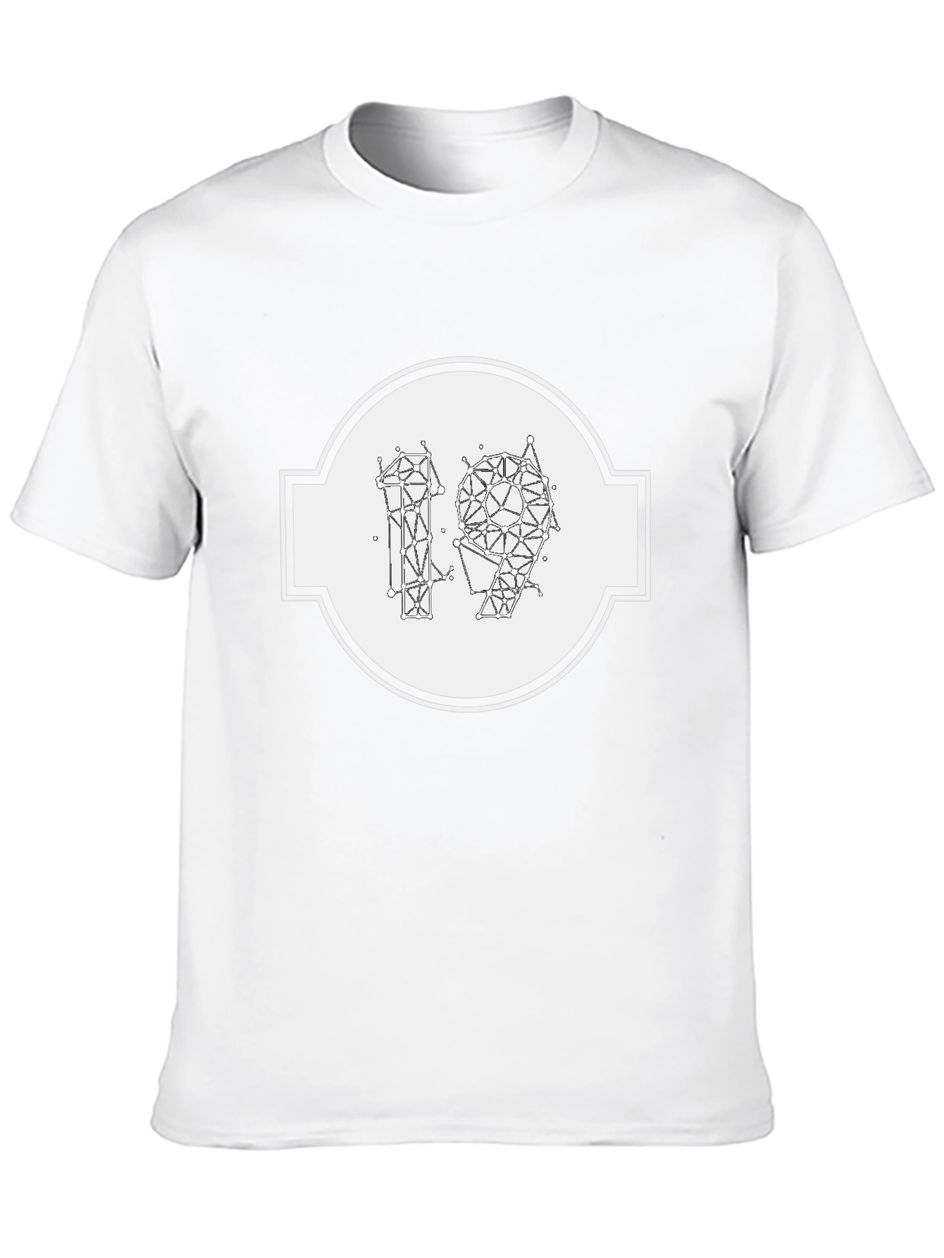 Abstract Geometric 19 Graphic Tee - Modern Black T-Shirt