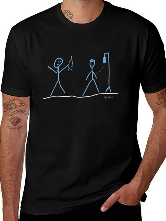 Humorous Medical Stick Figure Graphic Tee