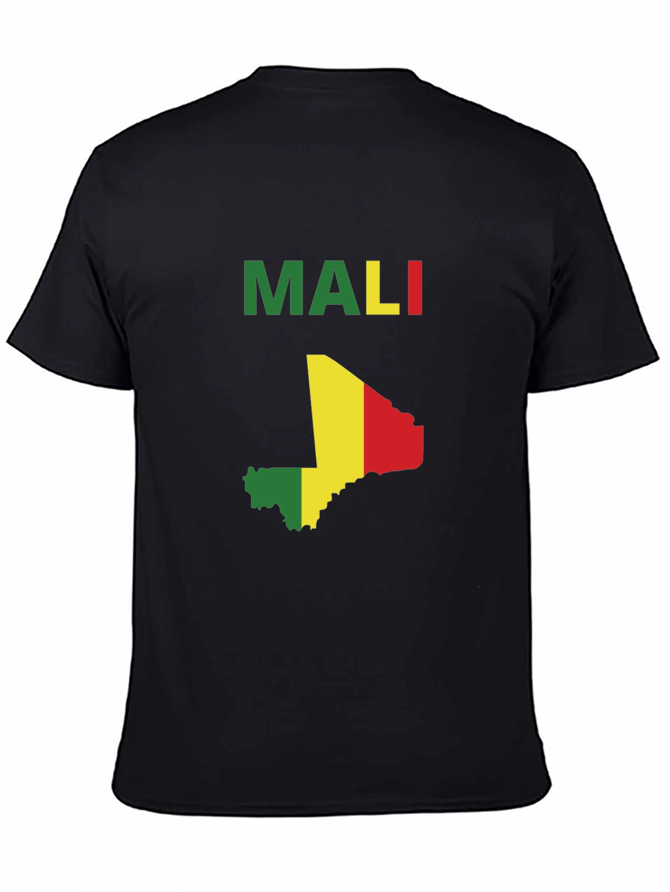 Mali Flag Map T-Shirt - Black