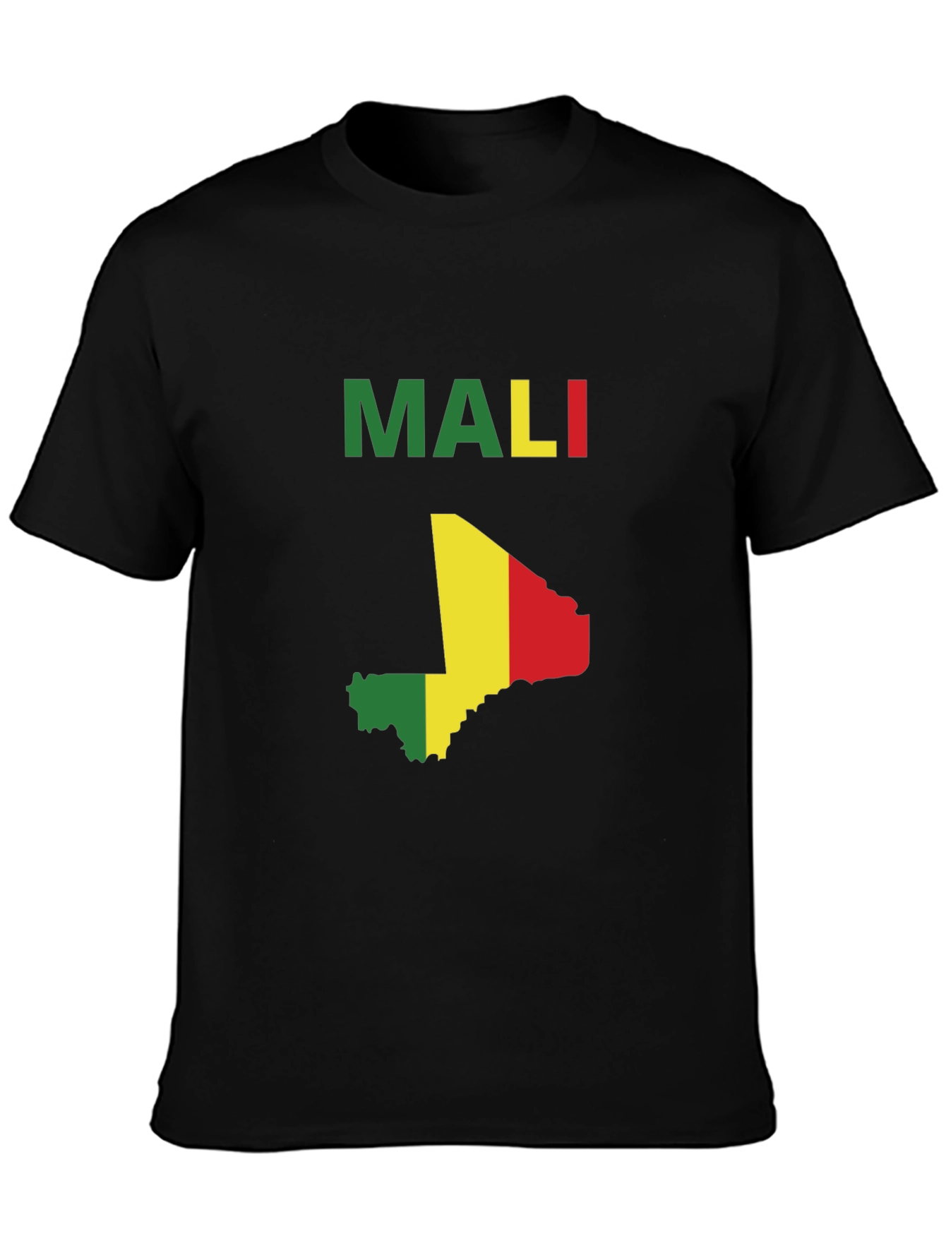 Mali Flag Map T-Shirt - Black