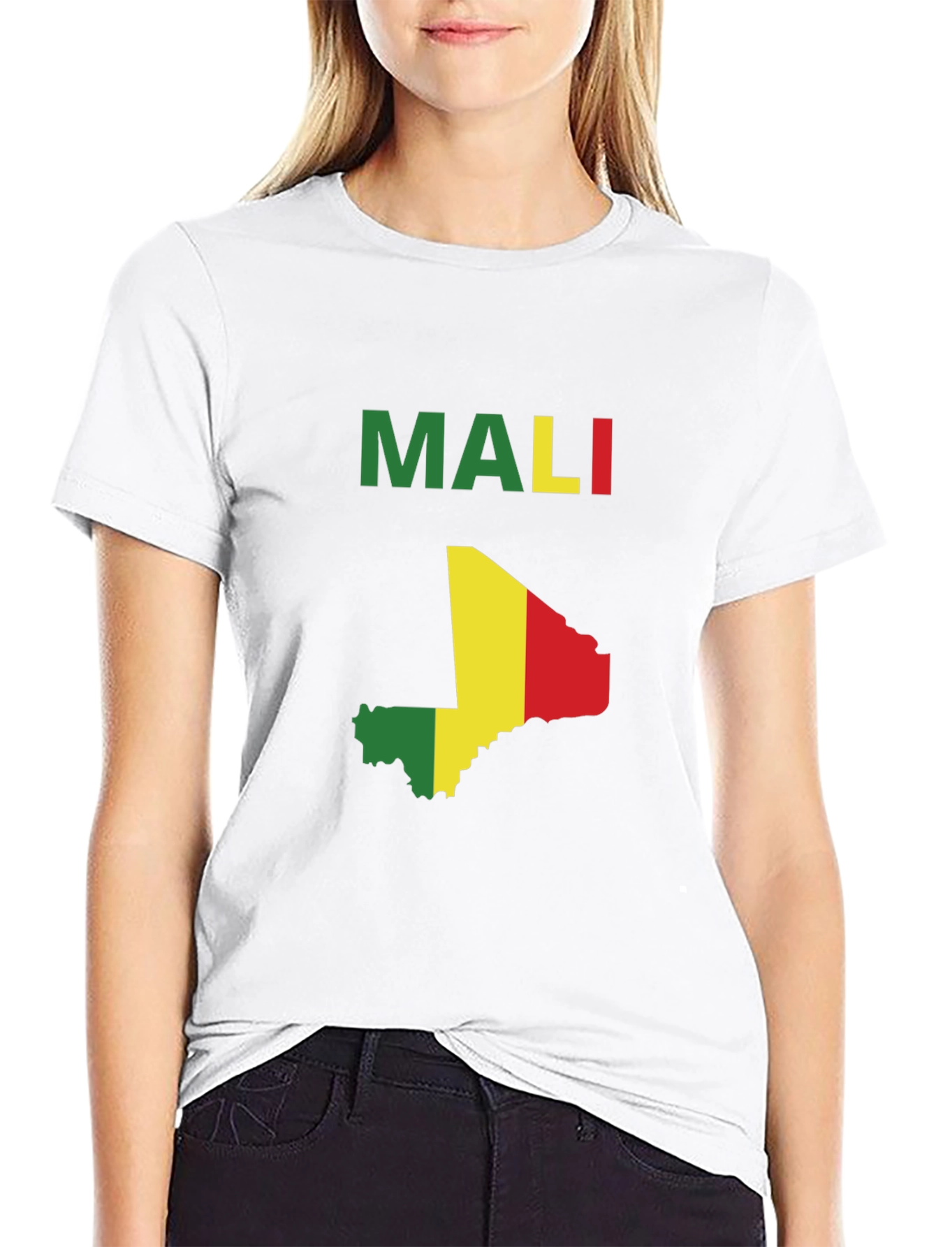 Mali Flag Map T-Shirt - Black