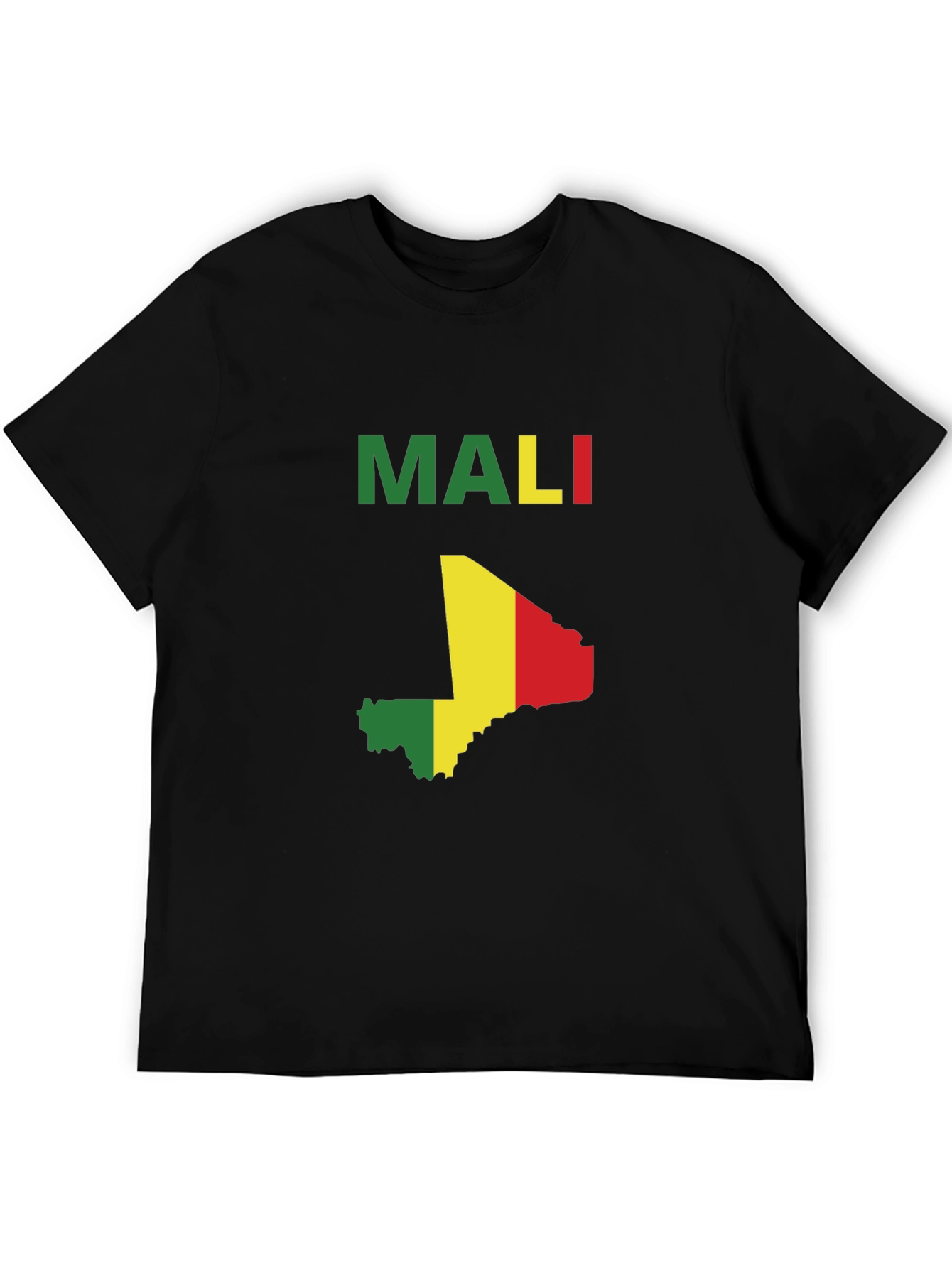 Mali Flag Map T-Shirt - Black