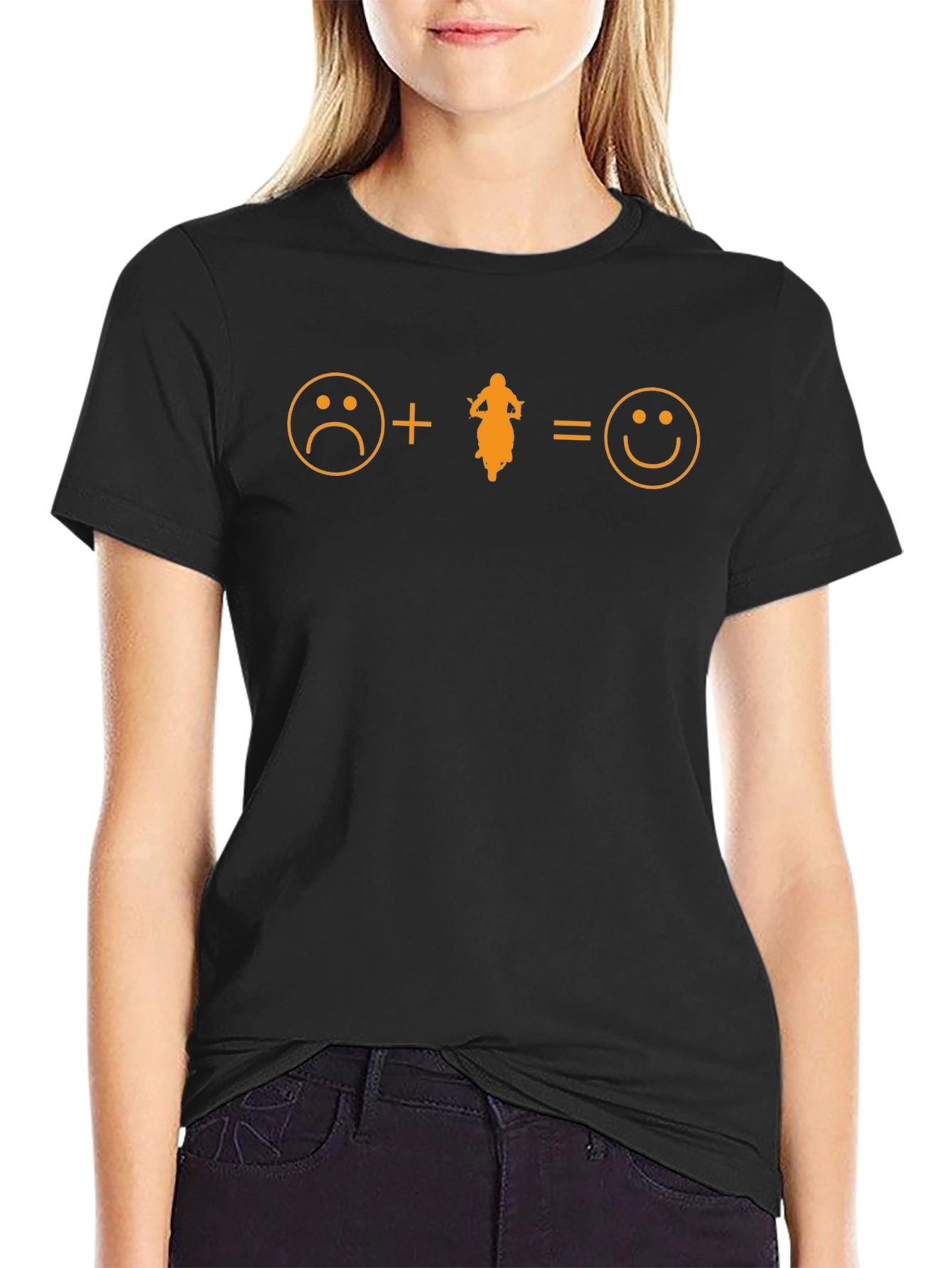 Funny Biker T-Shirt - Riding Makes Me Happy