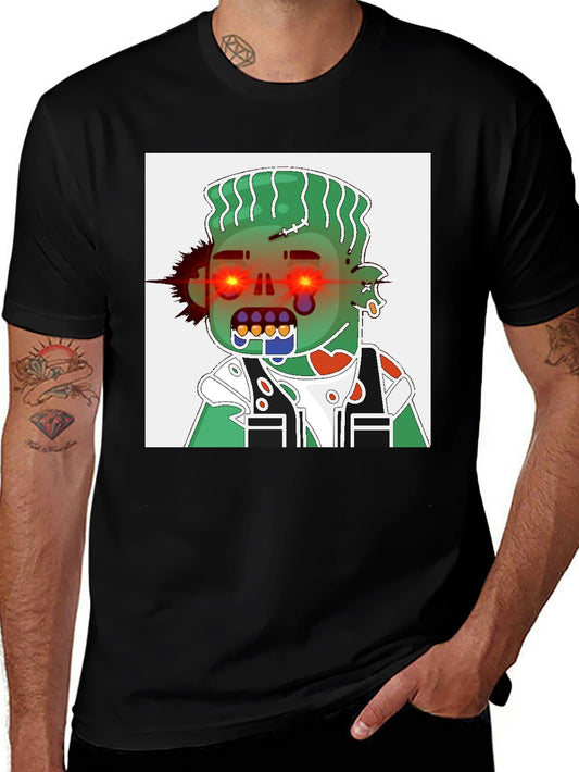 Zombie Cartoon Graphic Tee - Black