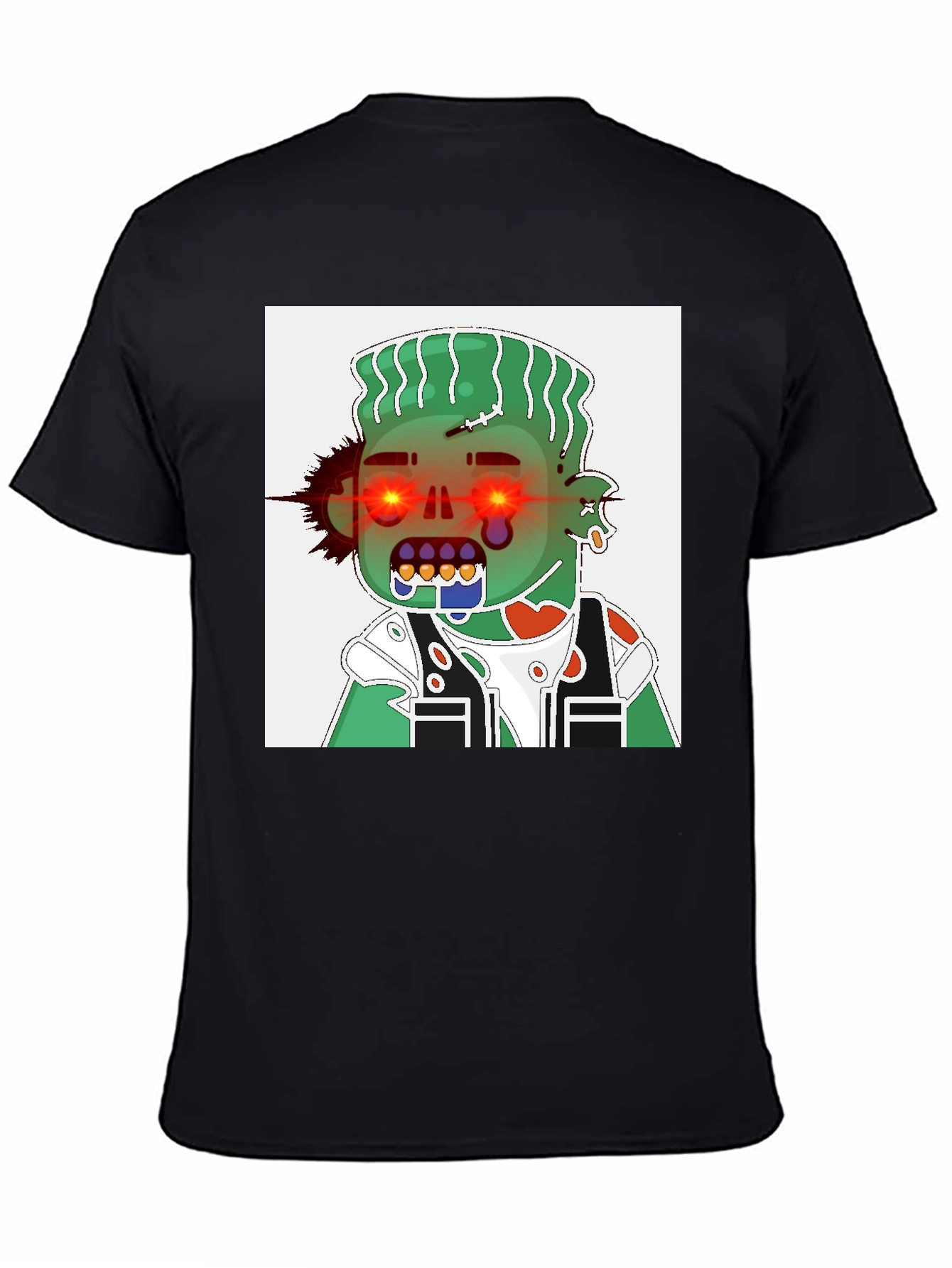 Zombie Cartoon Graphic Tee - Black