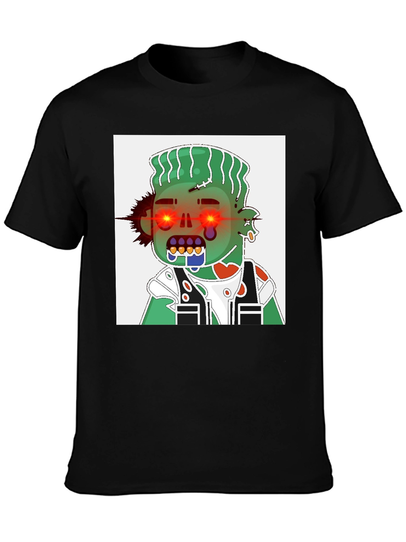 Zombie Cartoon Graphic Tee - Black