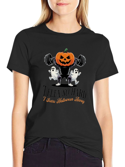 Halloween Gym Pumpkin T-Shirt - I Flex So Hard