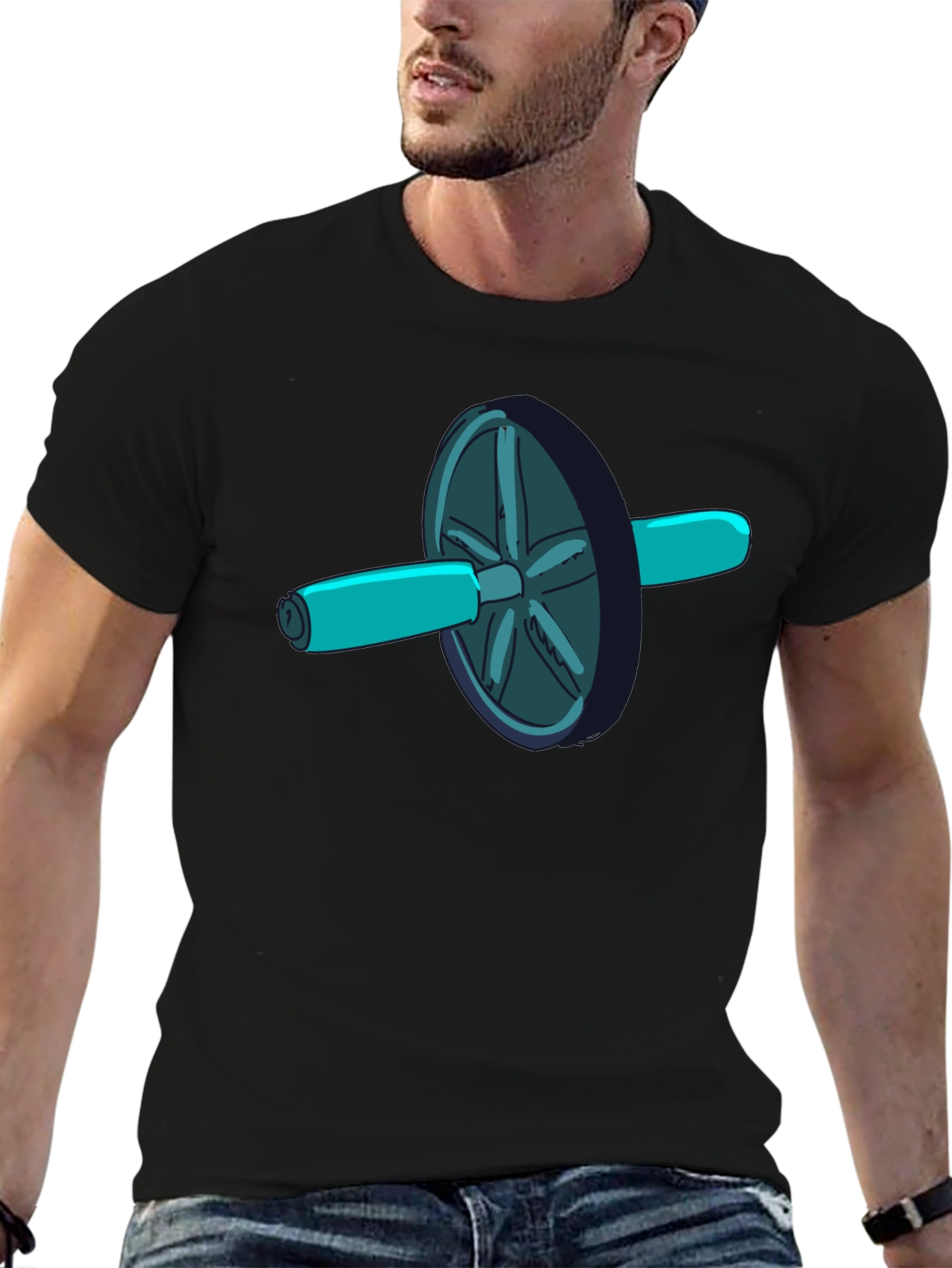 Ab Roller Cartoon Graphic T-Shirt