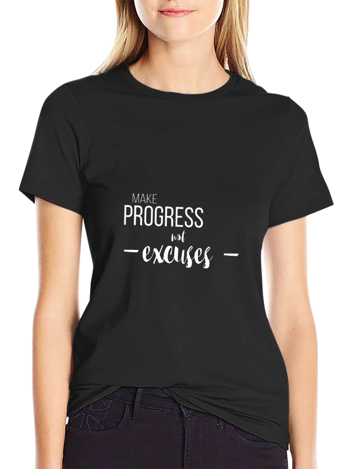 Motivational Progress T-Shirt - Make Progress Not Excuses