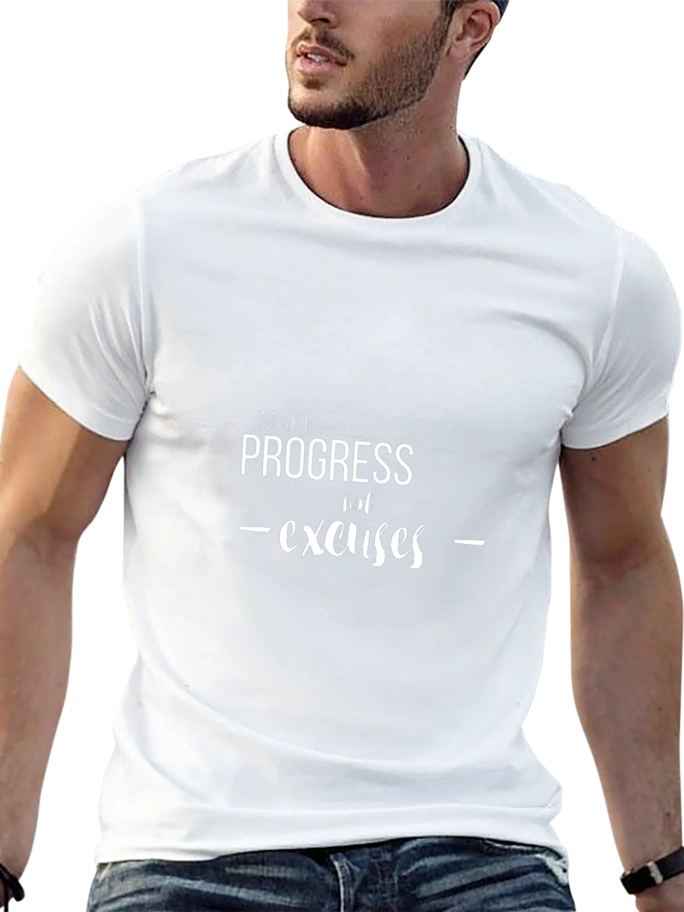 Motivational Progress T-Shirt - Make Progress Not Excuses