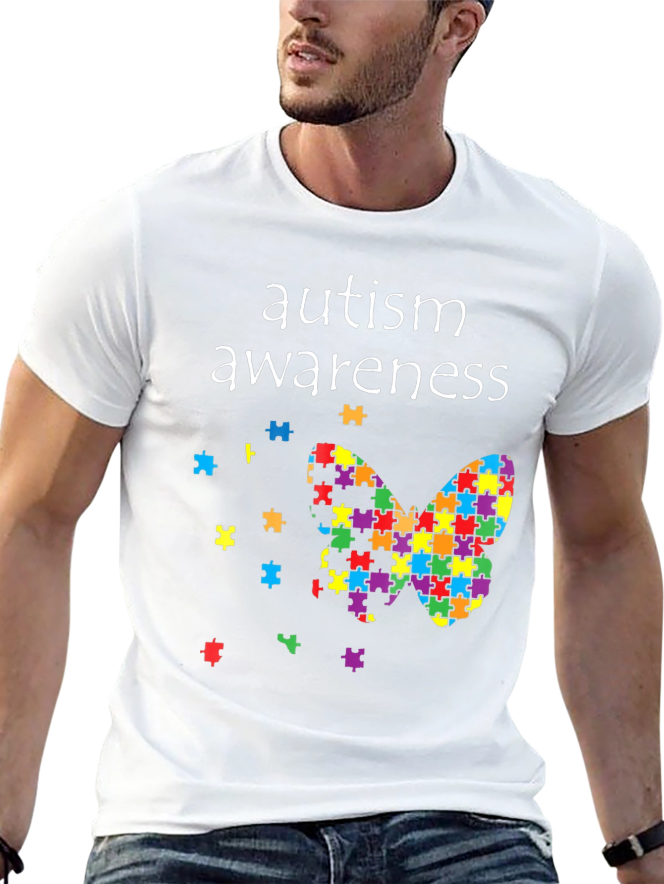 Autism Awareness Butterfly Puzzle Piece T-Shirt