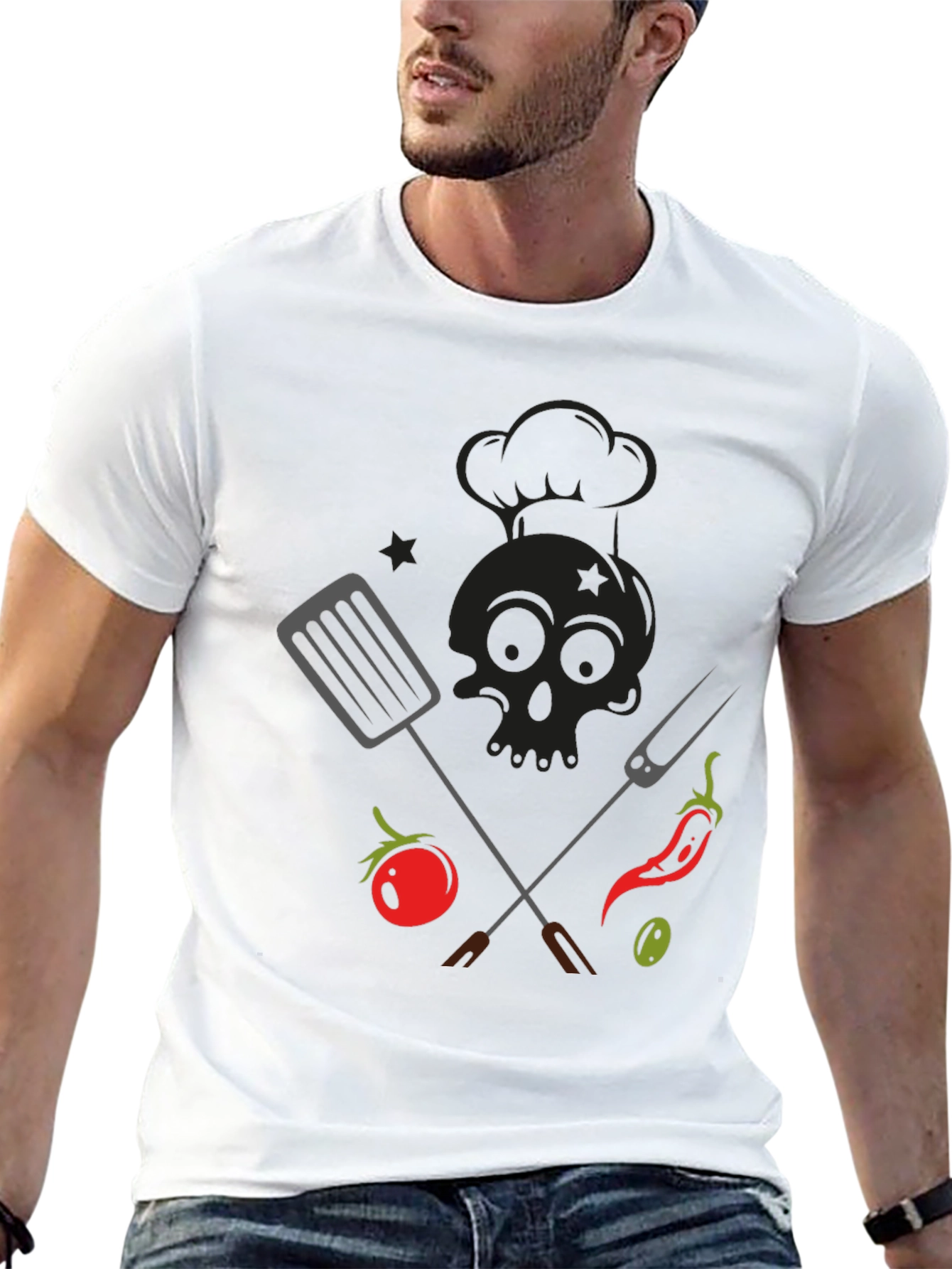 BBQ Skull Chef T-Shirt - Grill Master