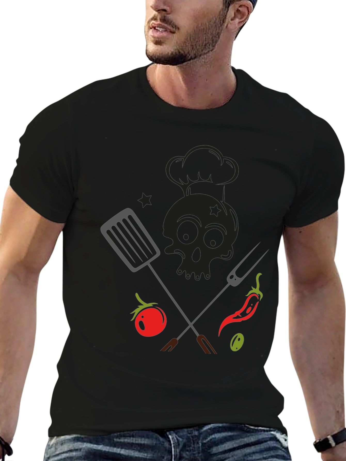BBQ Skull Chef T-Shirt - Grill Master