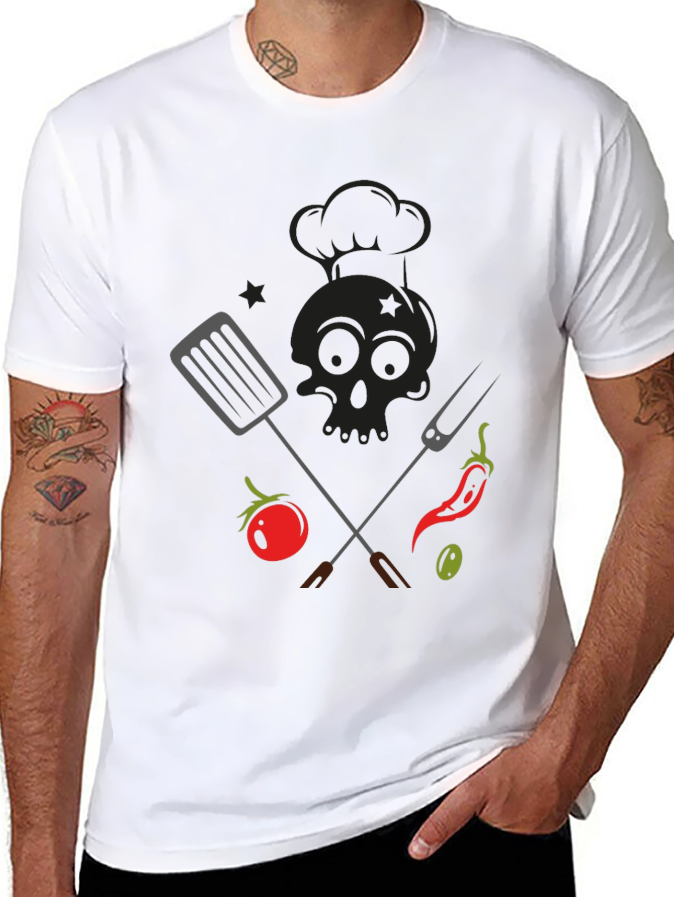 BBQ Skull Chef T-Shirt - Grill Master