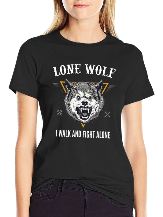 Lone Wolf Graphic Tee - Black Cotton T-Shirt