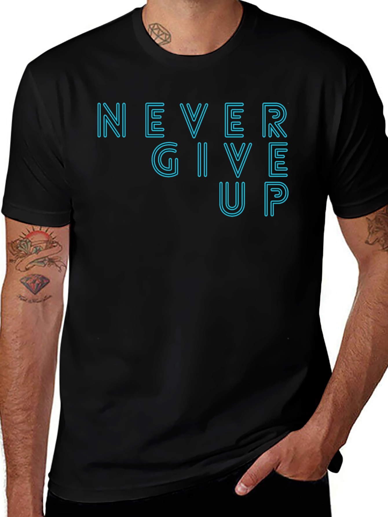 Motivational Never Give Up Graphic Tee