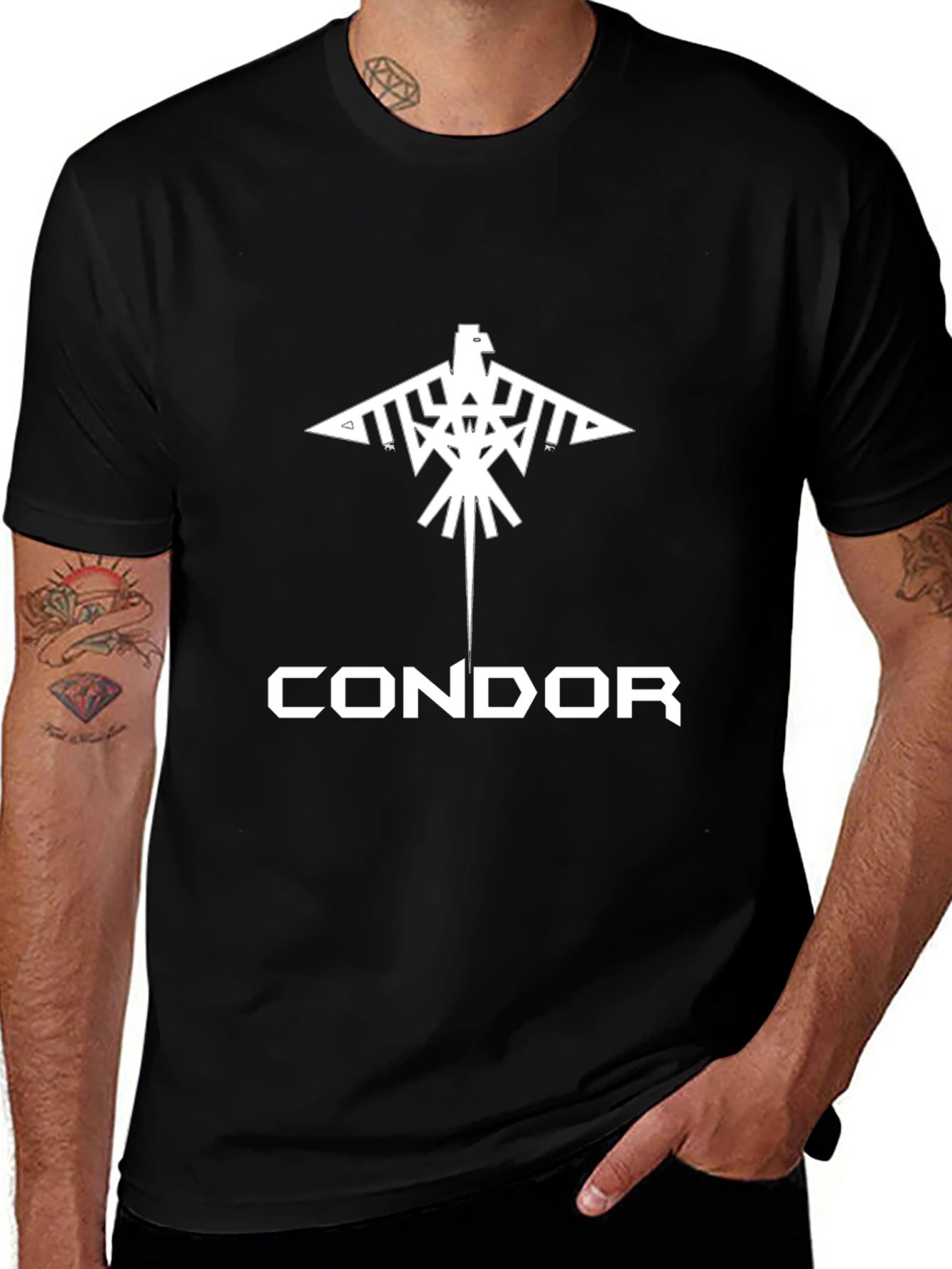 Condor Graphic Print Black T-Shirt