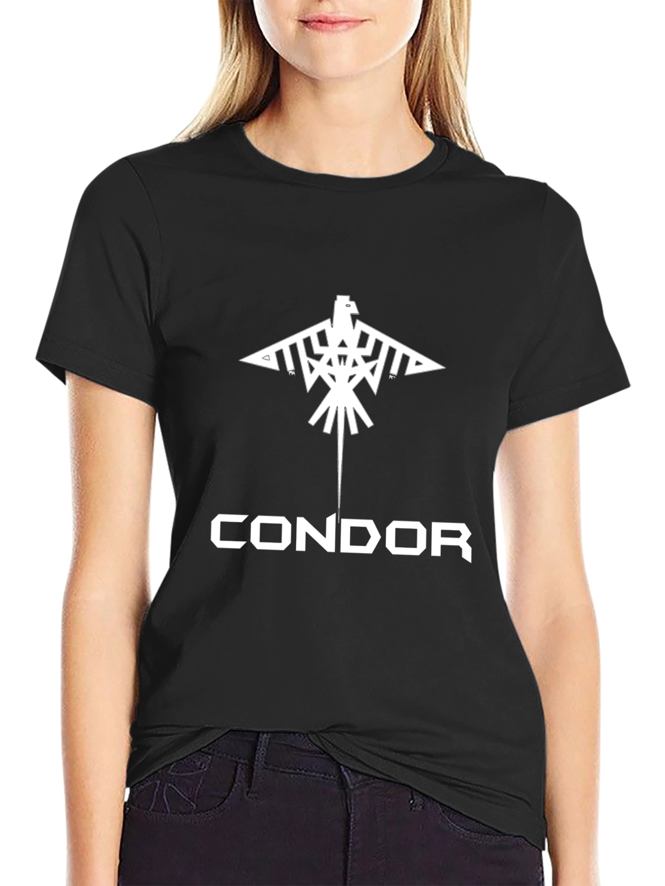 Condor Graphic Print Black T-Shirt