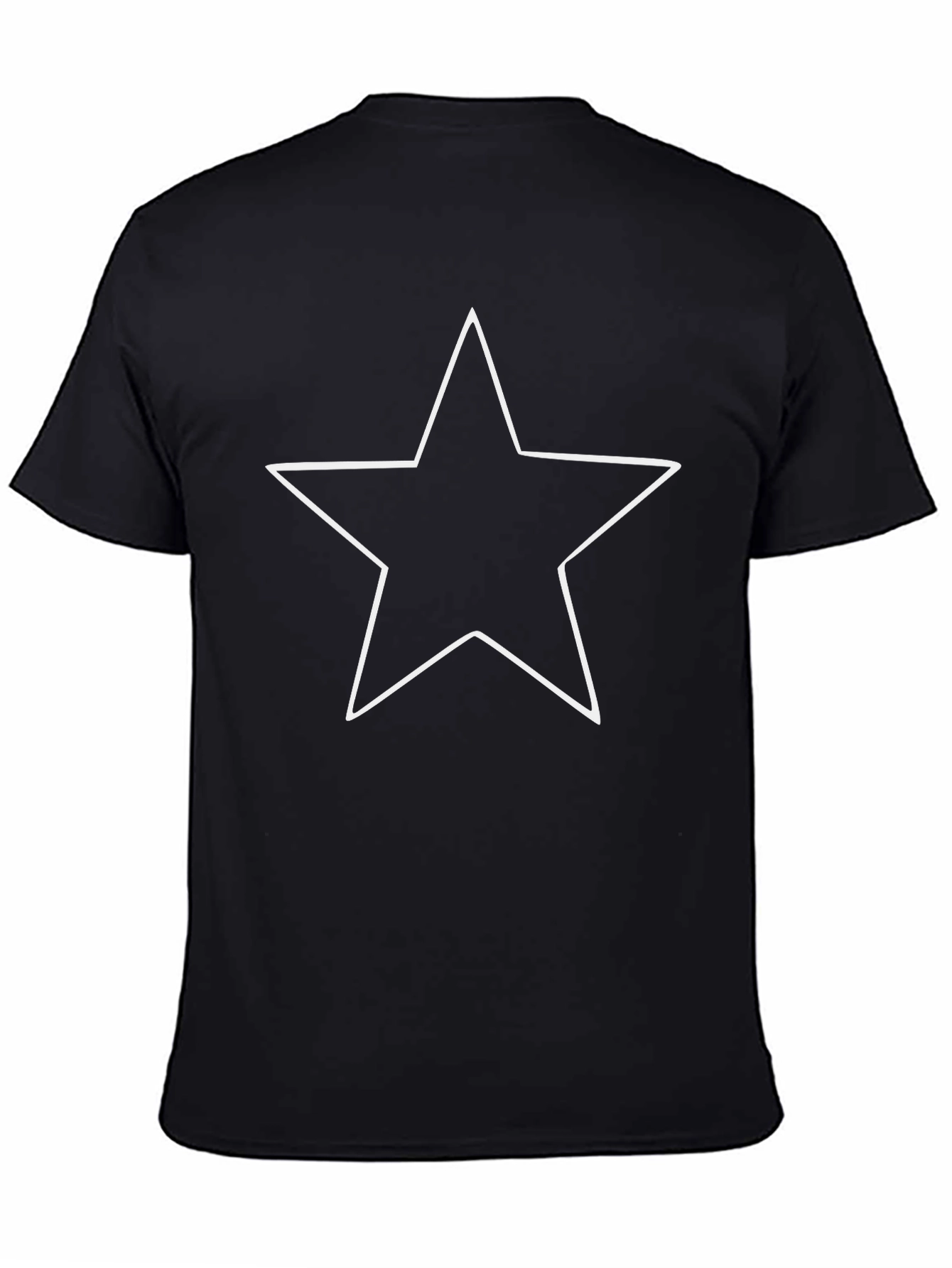 Black Tee with White Star Graphic