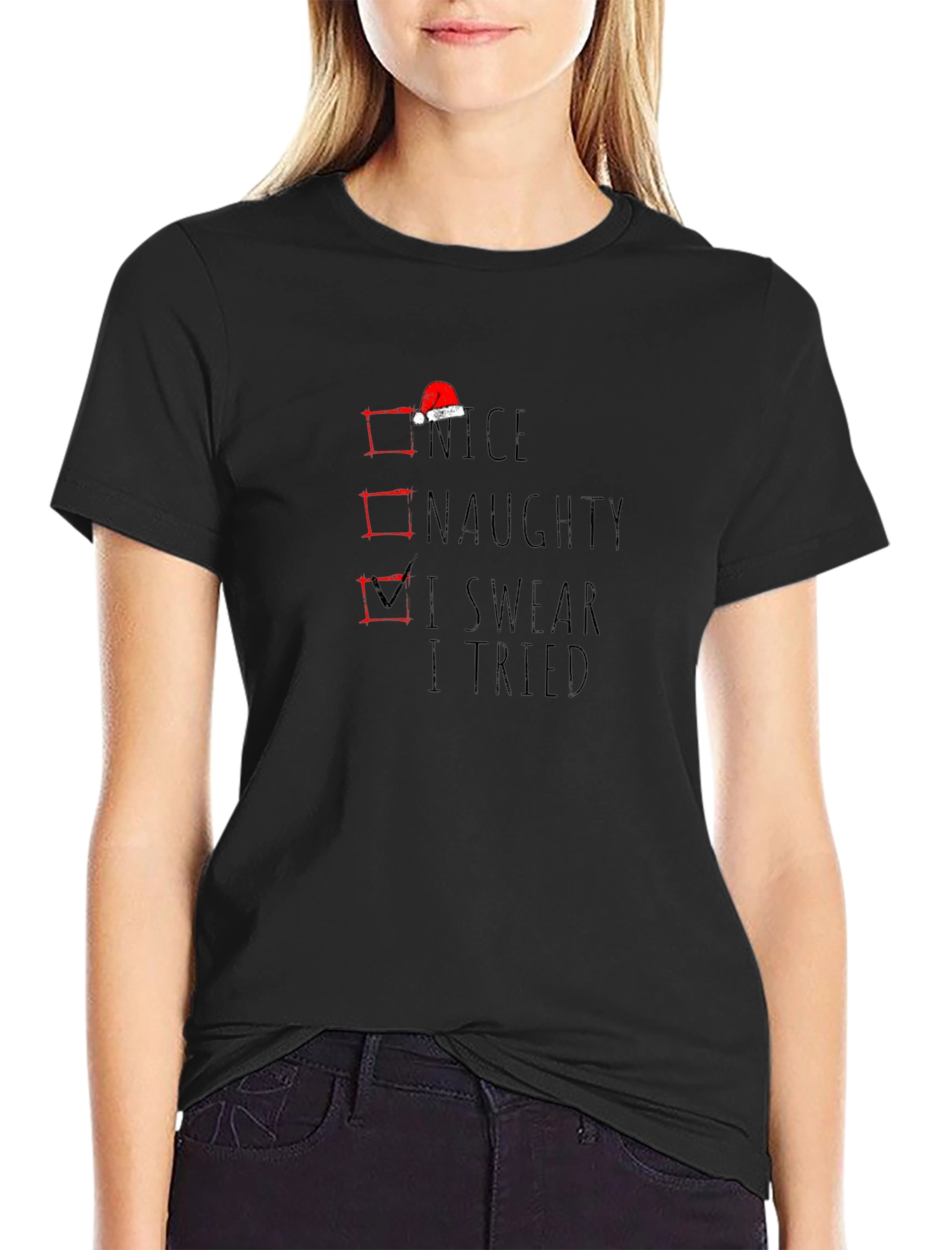 I Swear I Tried Christmas Graphic T-Shirt