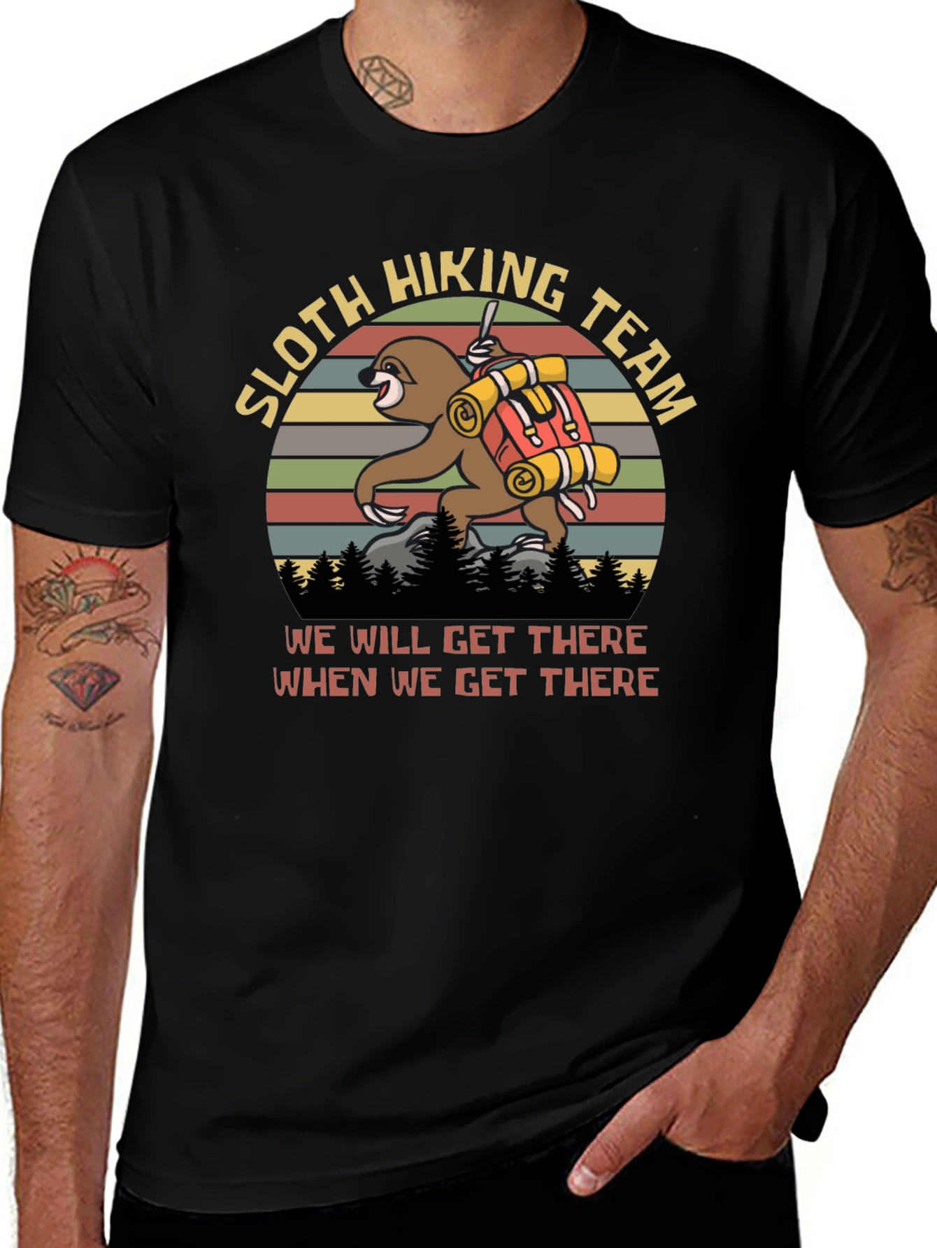 Sloth Hiking Team T-Shirt Funny Hiking Apparel