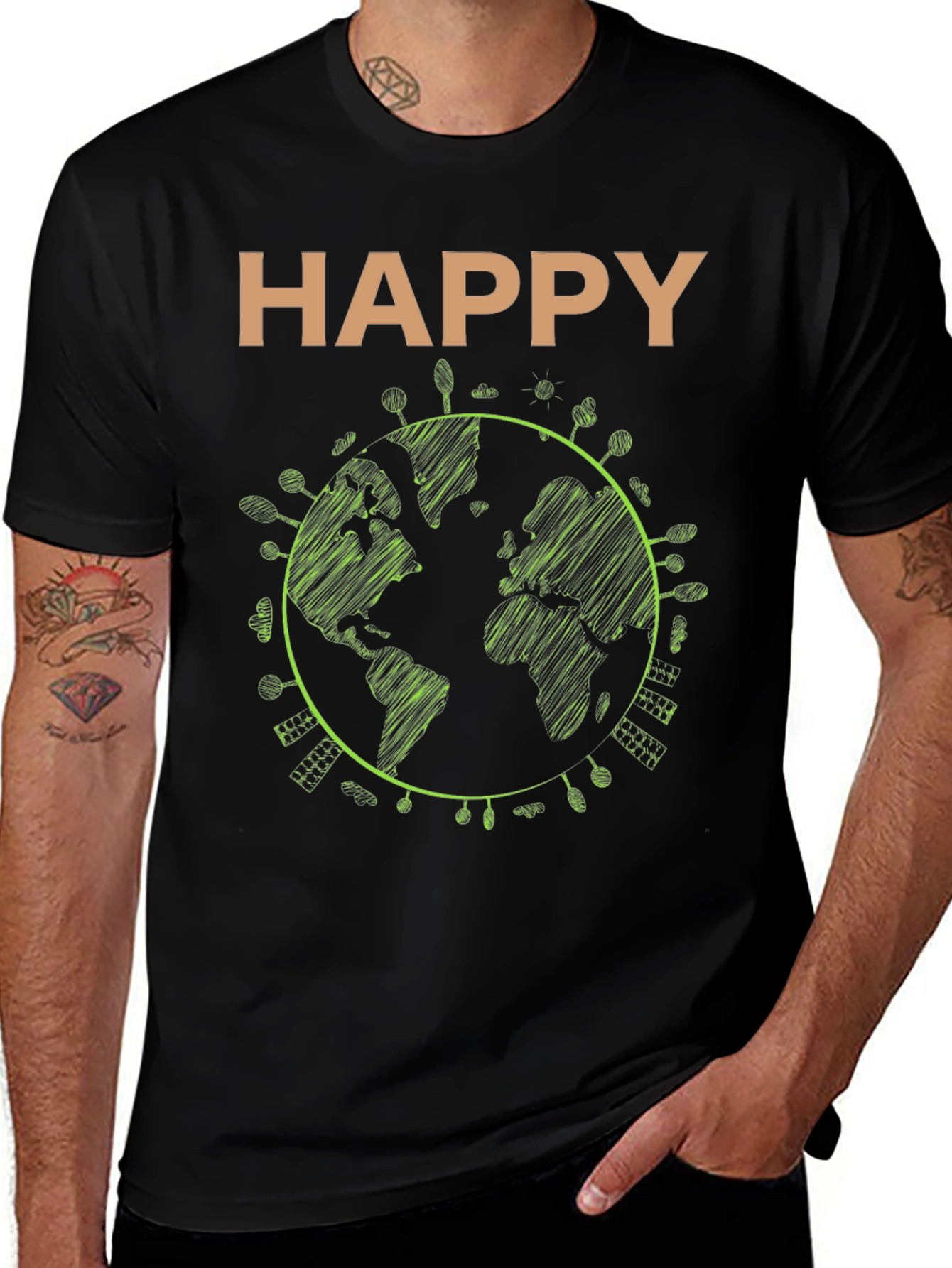 Happy Earth Graphic Tee - Sustainable Style