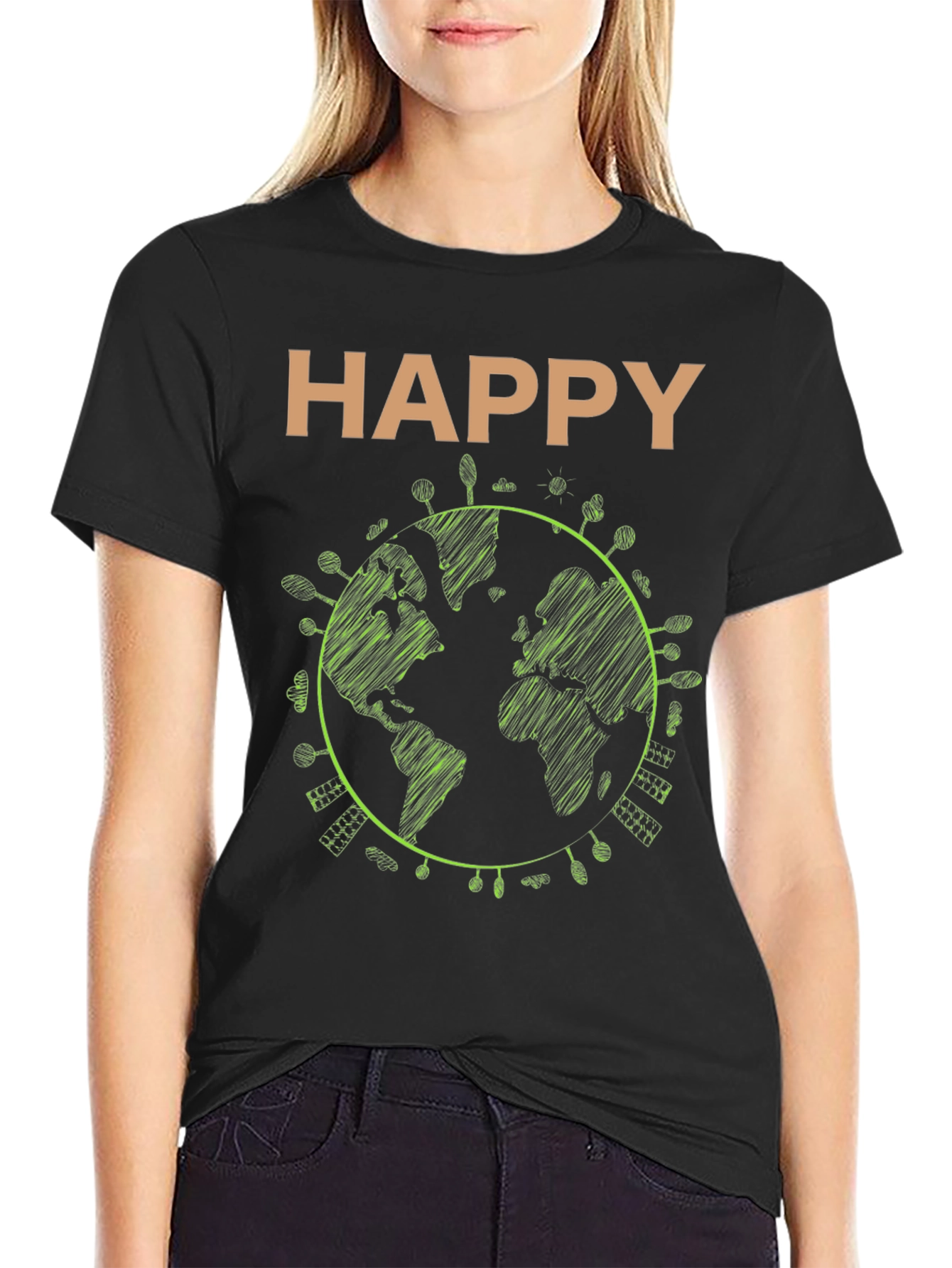 Happy Earth Graphic Tee - Sustainable Style