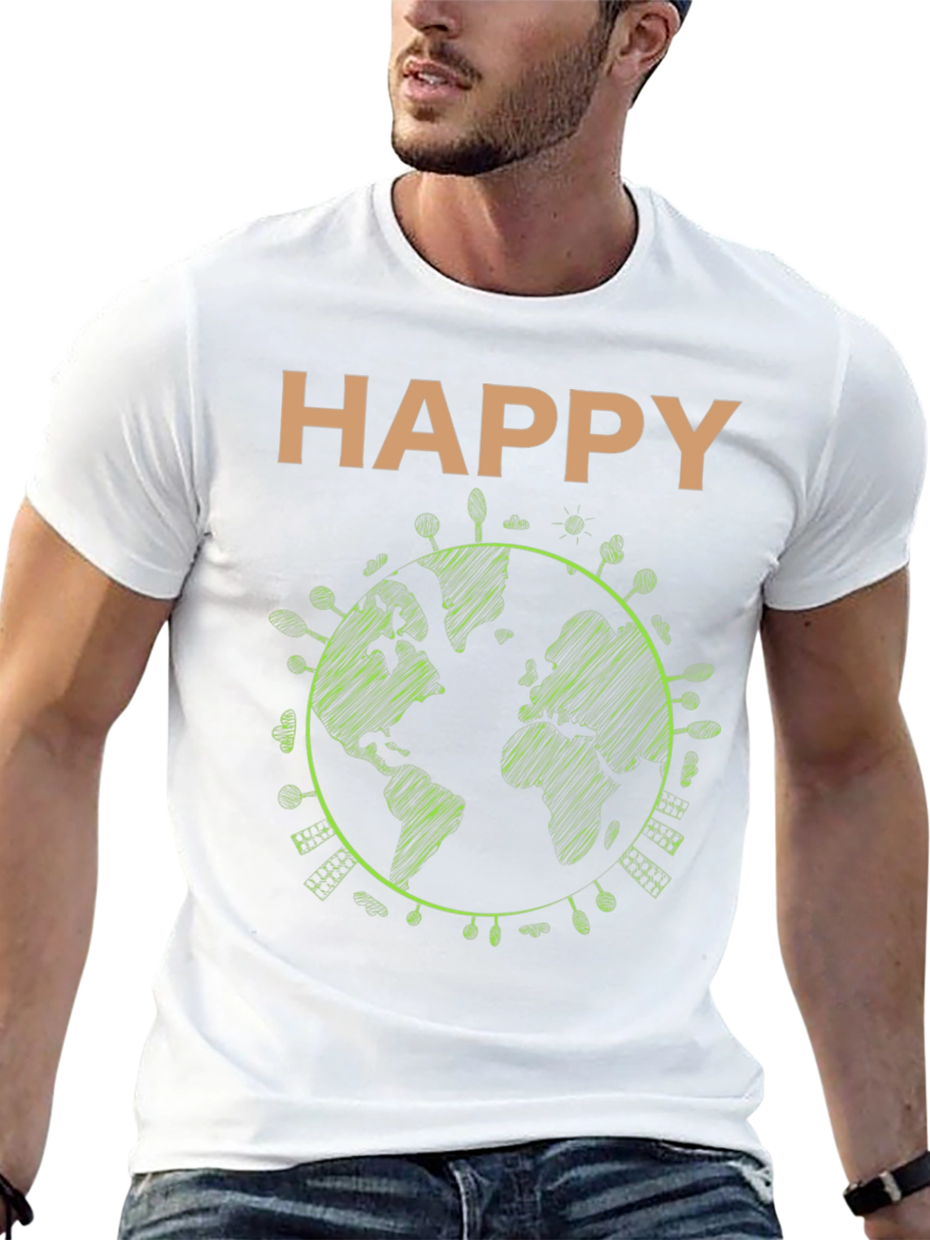 Happy Earth Graphic Tee - Sustainable Style