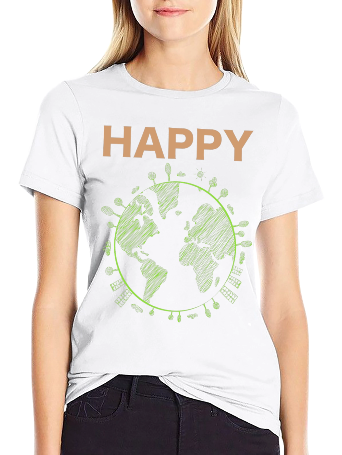 Happy Earth Graphic Tee - Sustainable Style