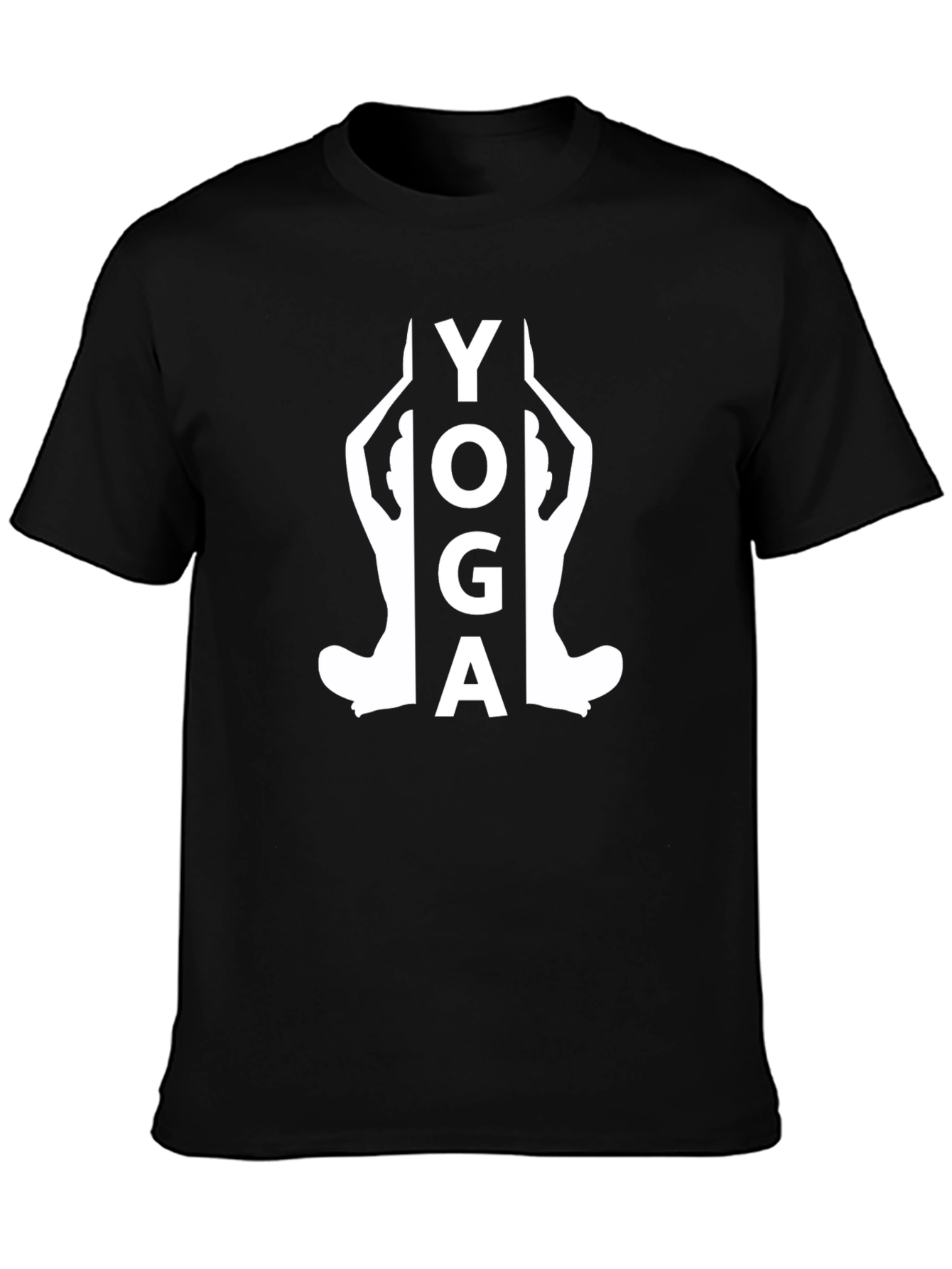 Yoga Silhouette Graphic Tee - Black Cotton Blend