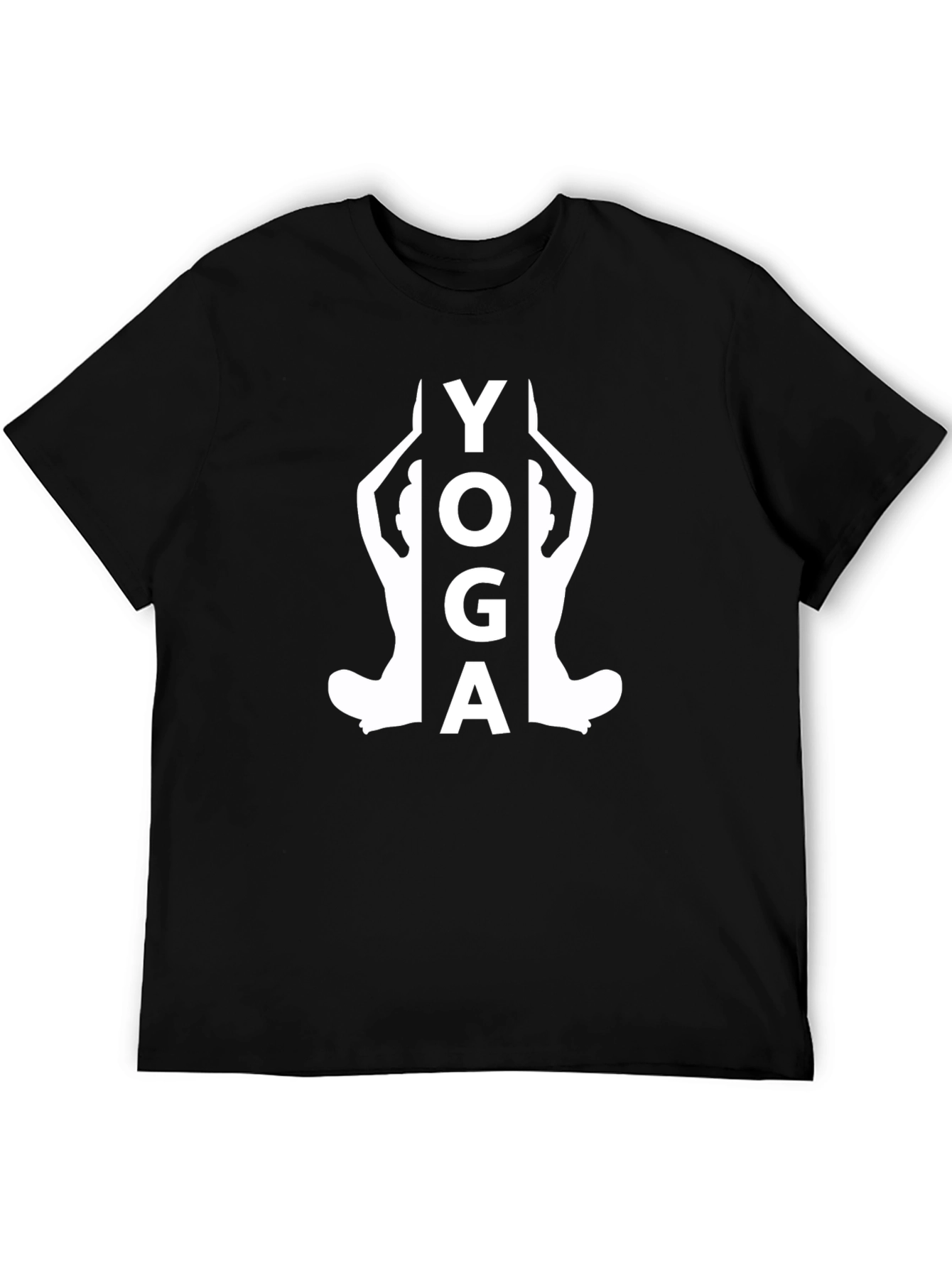 Yoga Silhouette Graphic Tee - Black Cotton Blend
