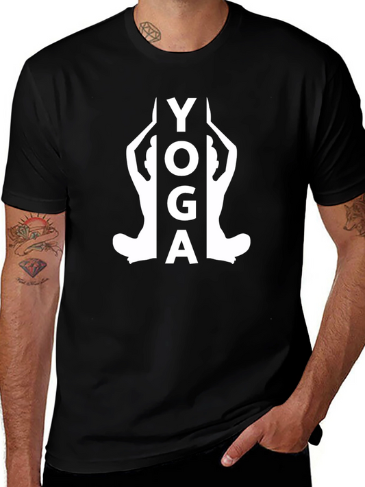 Yoga Silhouette Graphic Tee - Black Cotton Blend